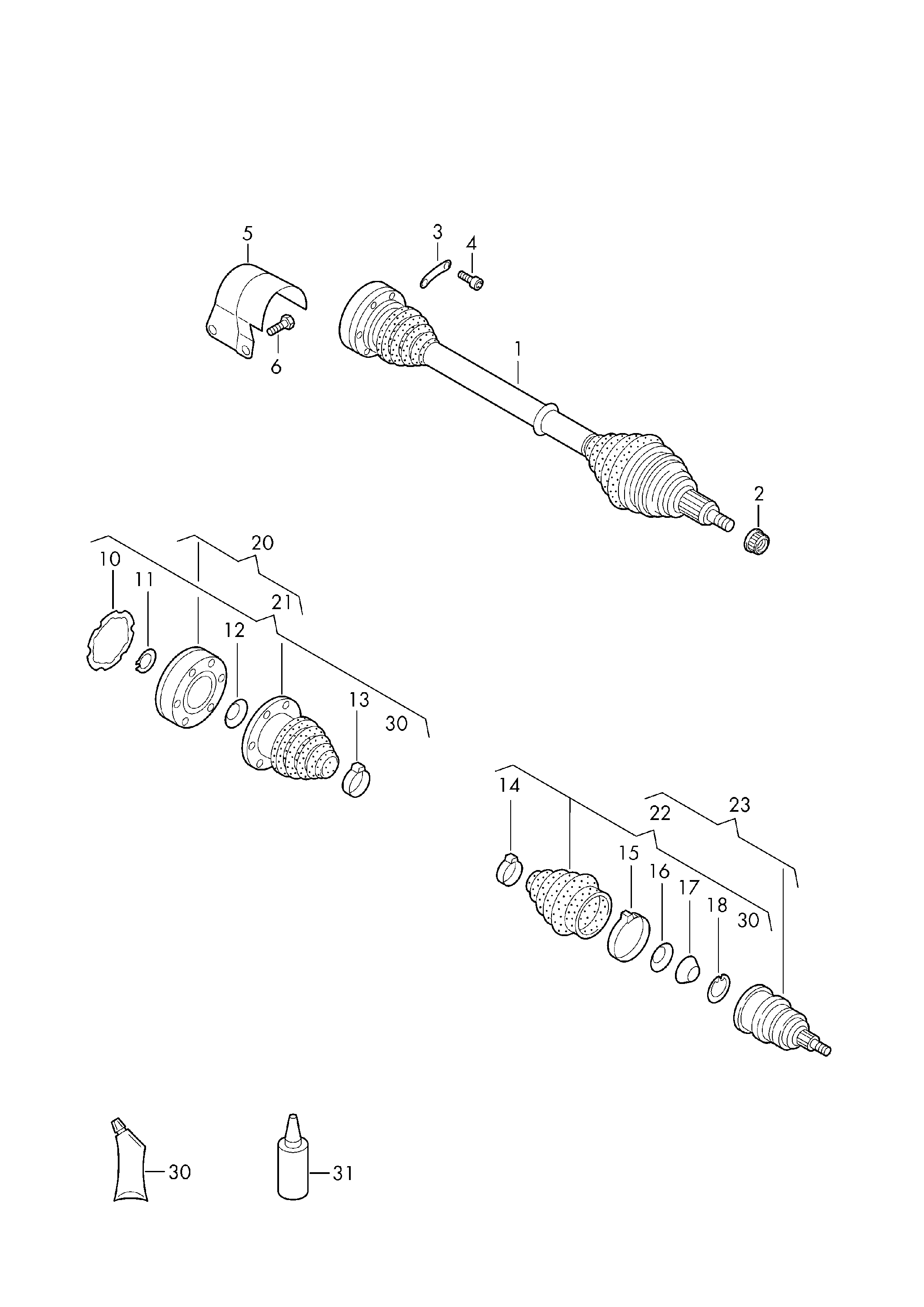 Skoda 1J0 498 099 A - Шарнирный комплект, ШРУС, приводной вал onlydrive.pro