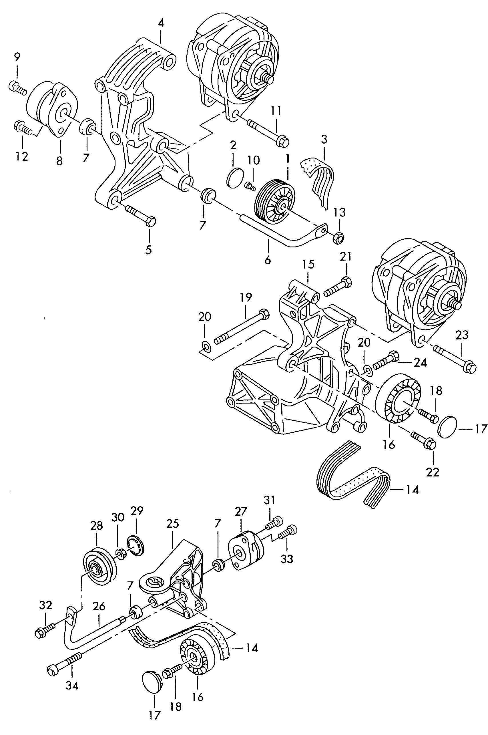 Seat 028 903 315 R - Belt Tensioner, v-ribbed belt onlydrive.pro