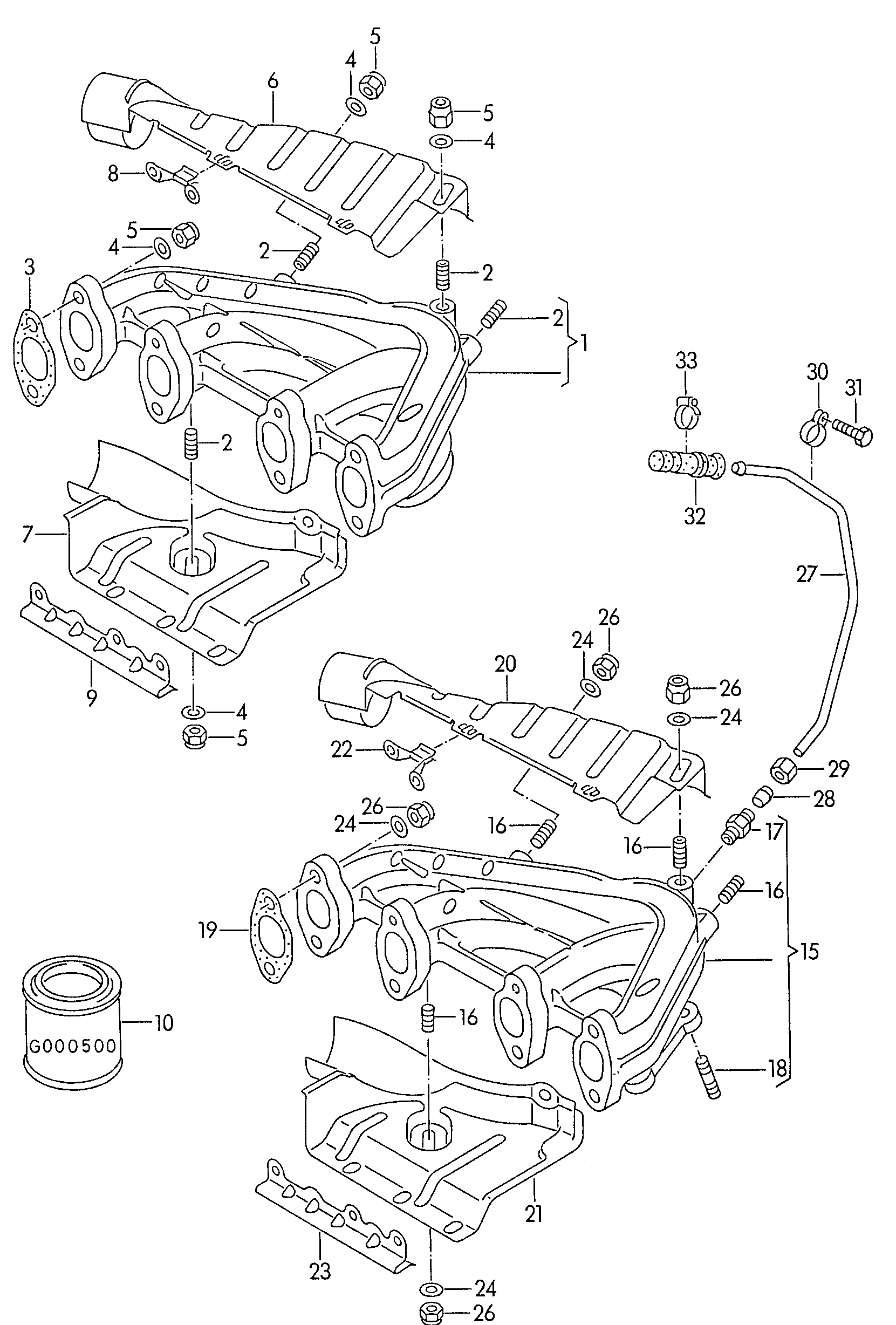 Seat 028 129 589 B - Tihend, väljalaskekollektor onlydrive.pro