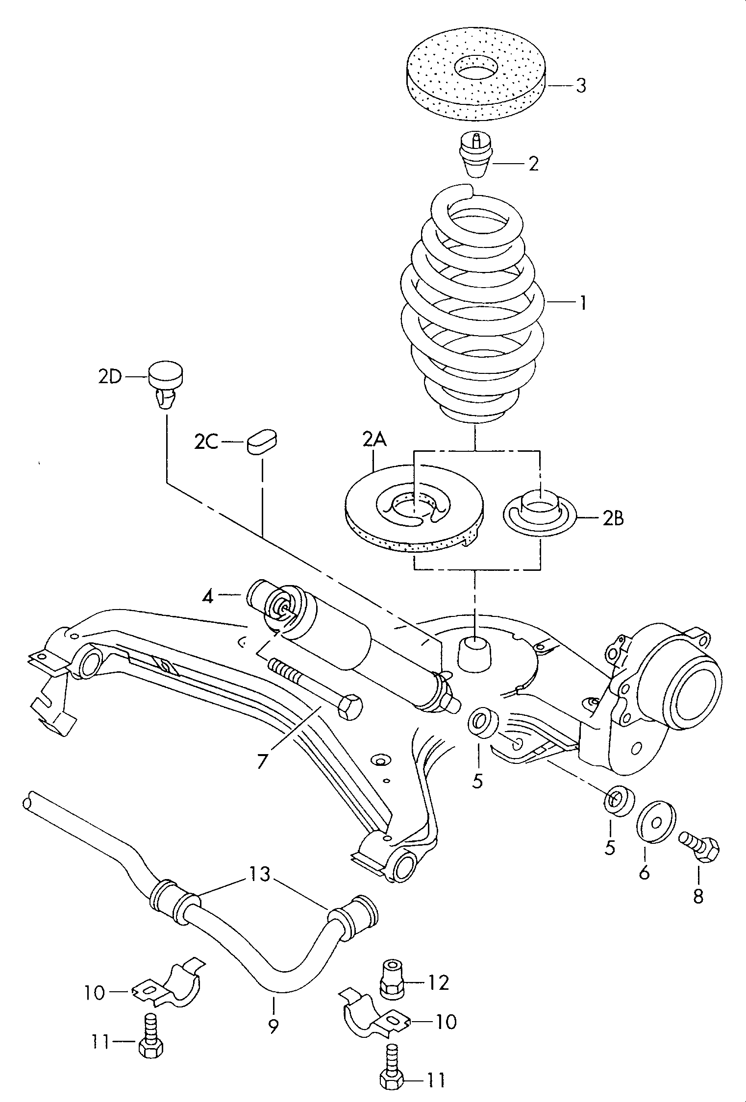 VW 701513121 - Mounting, shock absorbers onlydrive.pro