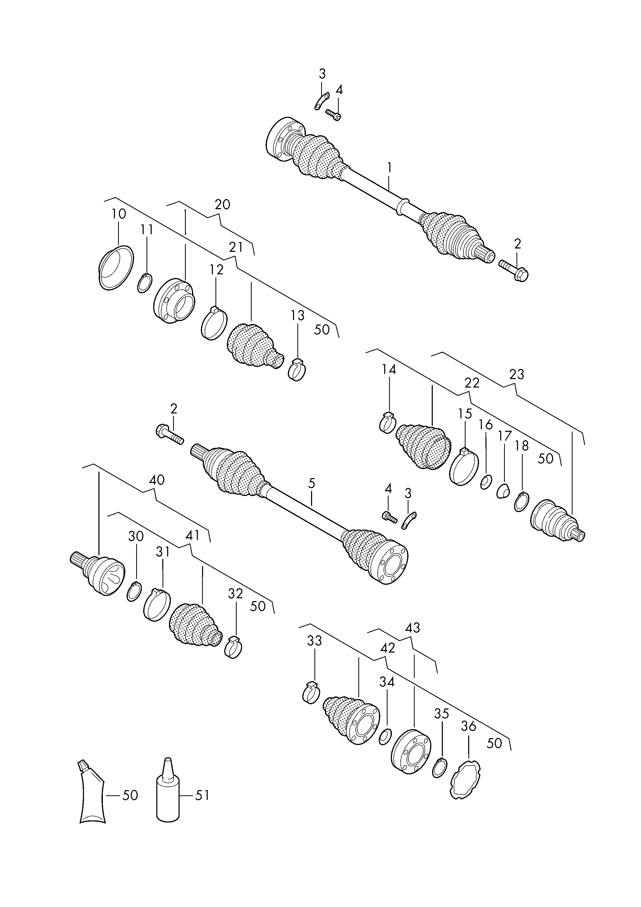 VAG 5M0 498 099 - Шарнирный комплект, ШРУС, приводной вал onlydrive.pro