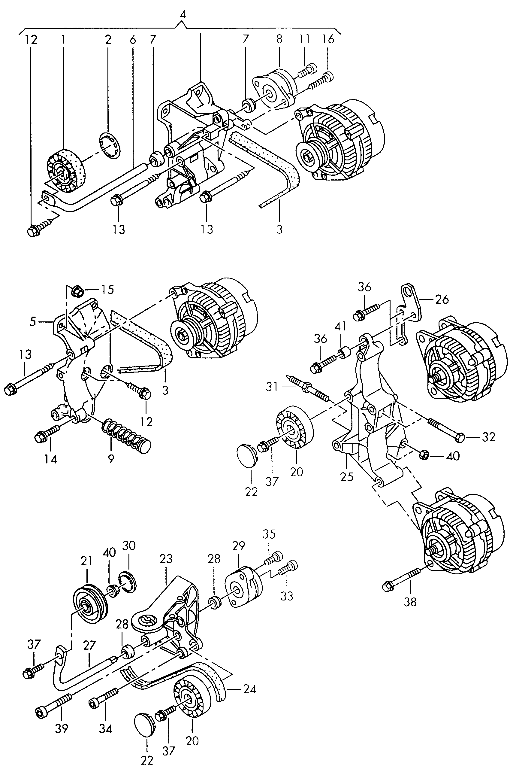 VW 074 145 278 F - Connecting and mounting parts for alternator: 1 pcs. onlydrive.pro