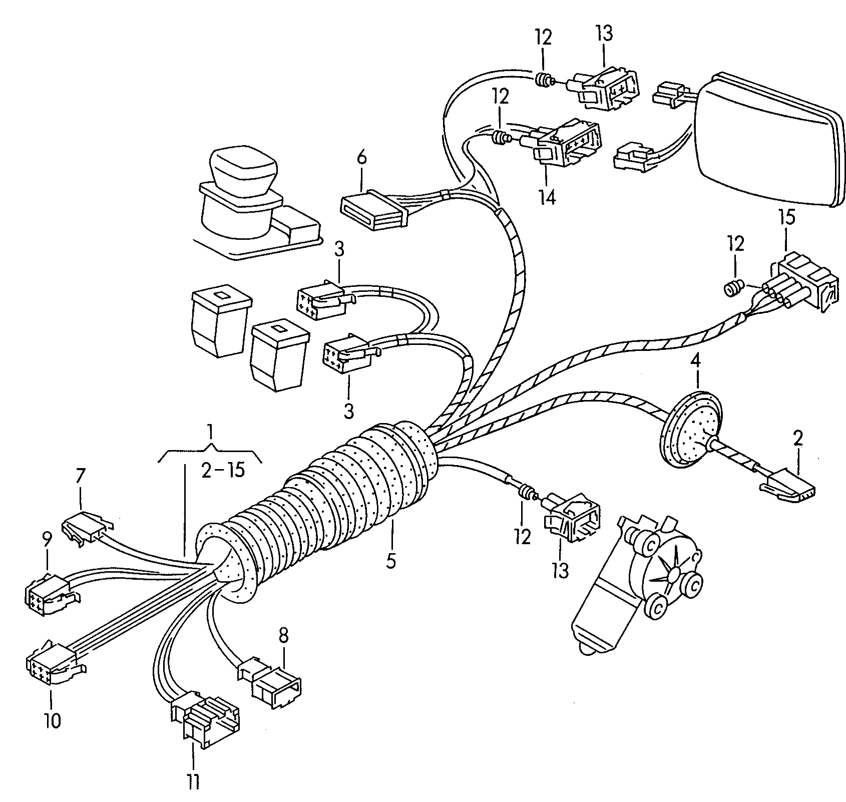 VW 7D0 971 120 AG - Cable Repair Set, door onlydrive.pro