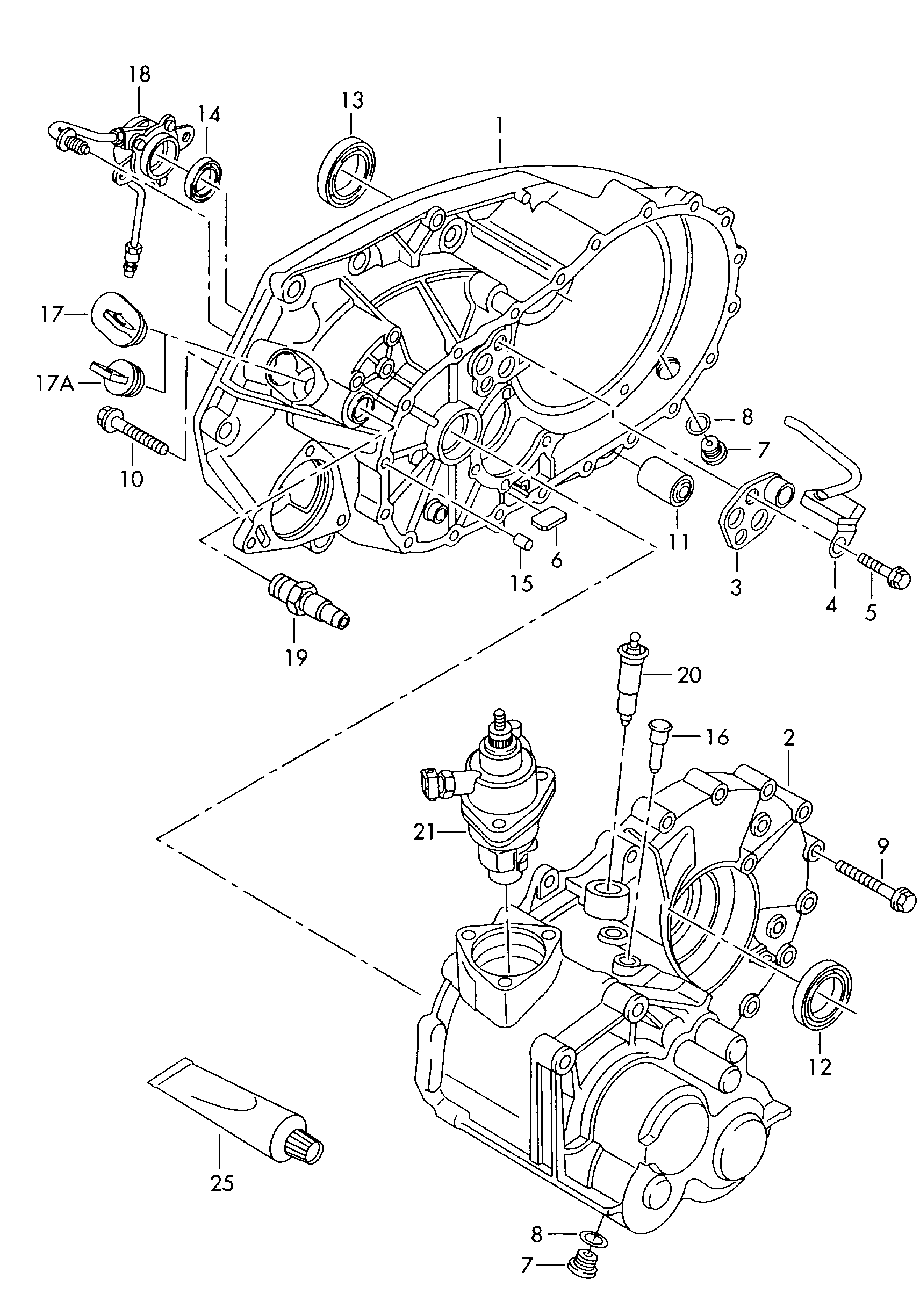 VAG 02F301189A - Gear housing for 5 speed manual transmiss.: 1 pcs. onlydrive.pro