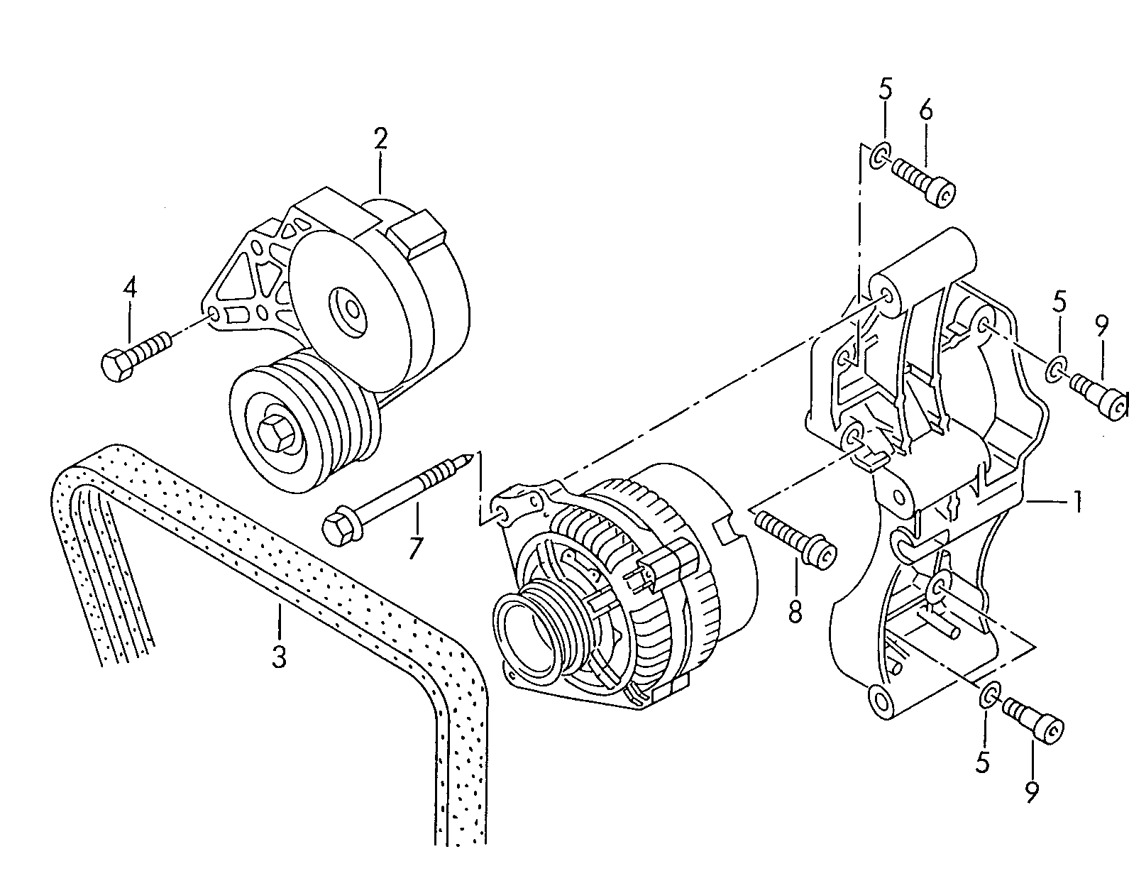 VW 021 145 299 C - Belt Tensioner, v-ribbed belt onlydrive.pro