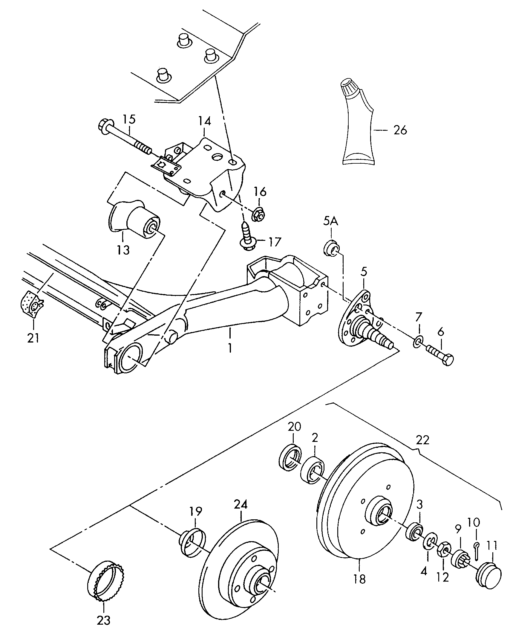 Seat 1H0 501 541 A - Mounting, axle beam onlydrive.pro