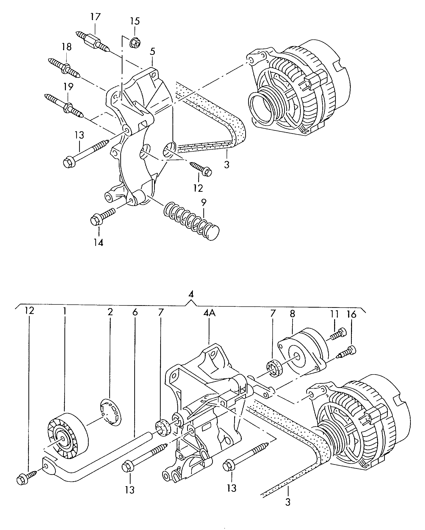 Skoda 037 903 137 E - Connecting and mounting parts for alternator: 1 pcs. onlydrive.pro