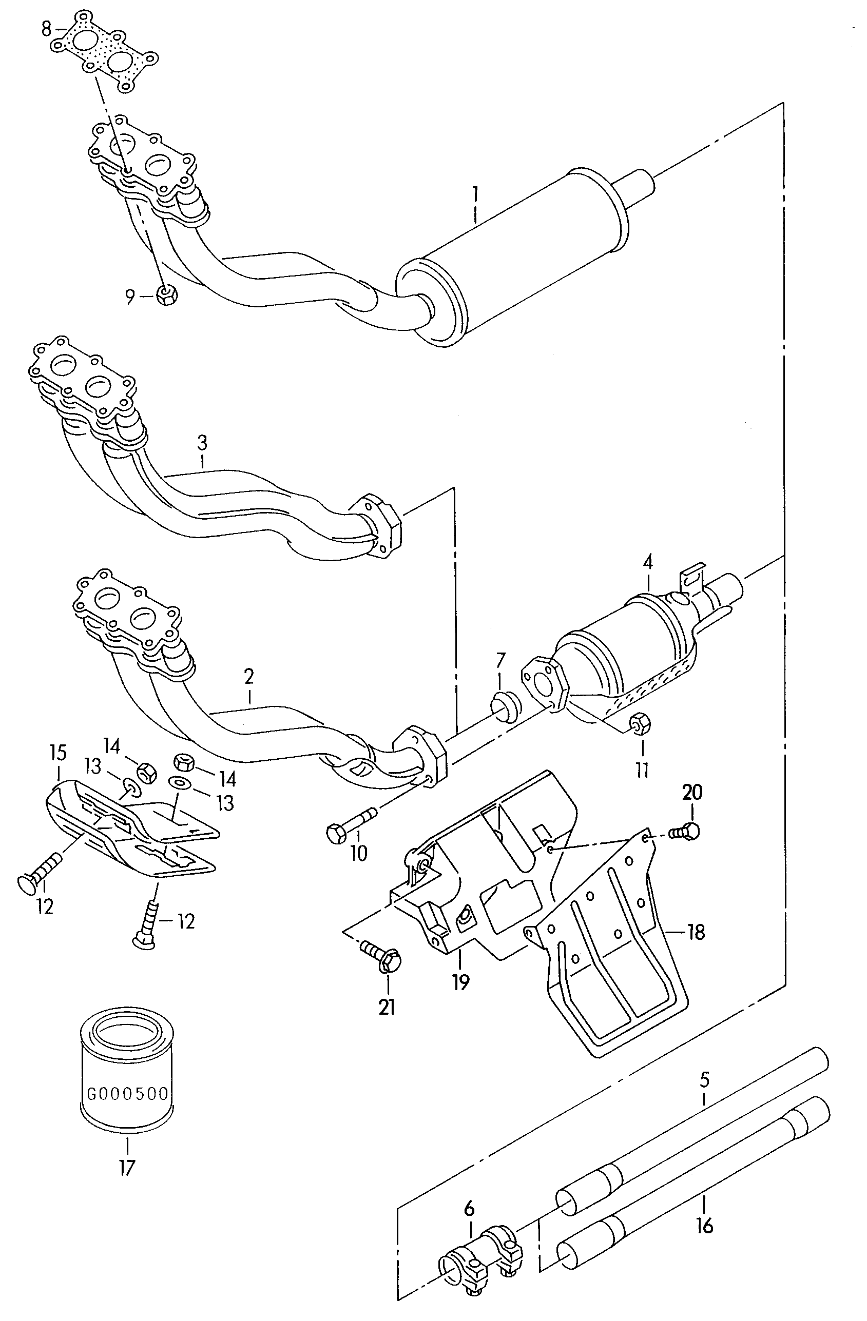 VAG 533 253 115 C - Blīve, Izplūdes caurule onlydrive.pro