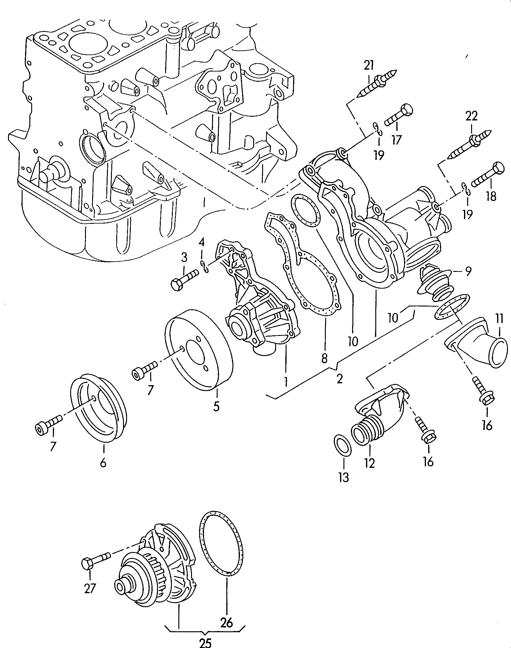 VW 037 121 113 - Термостат охлаждающей жидкости / корпус onlydrive.pro