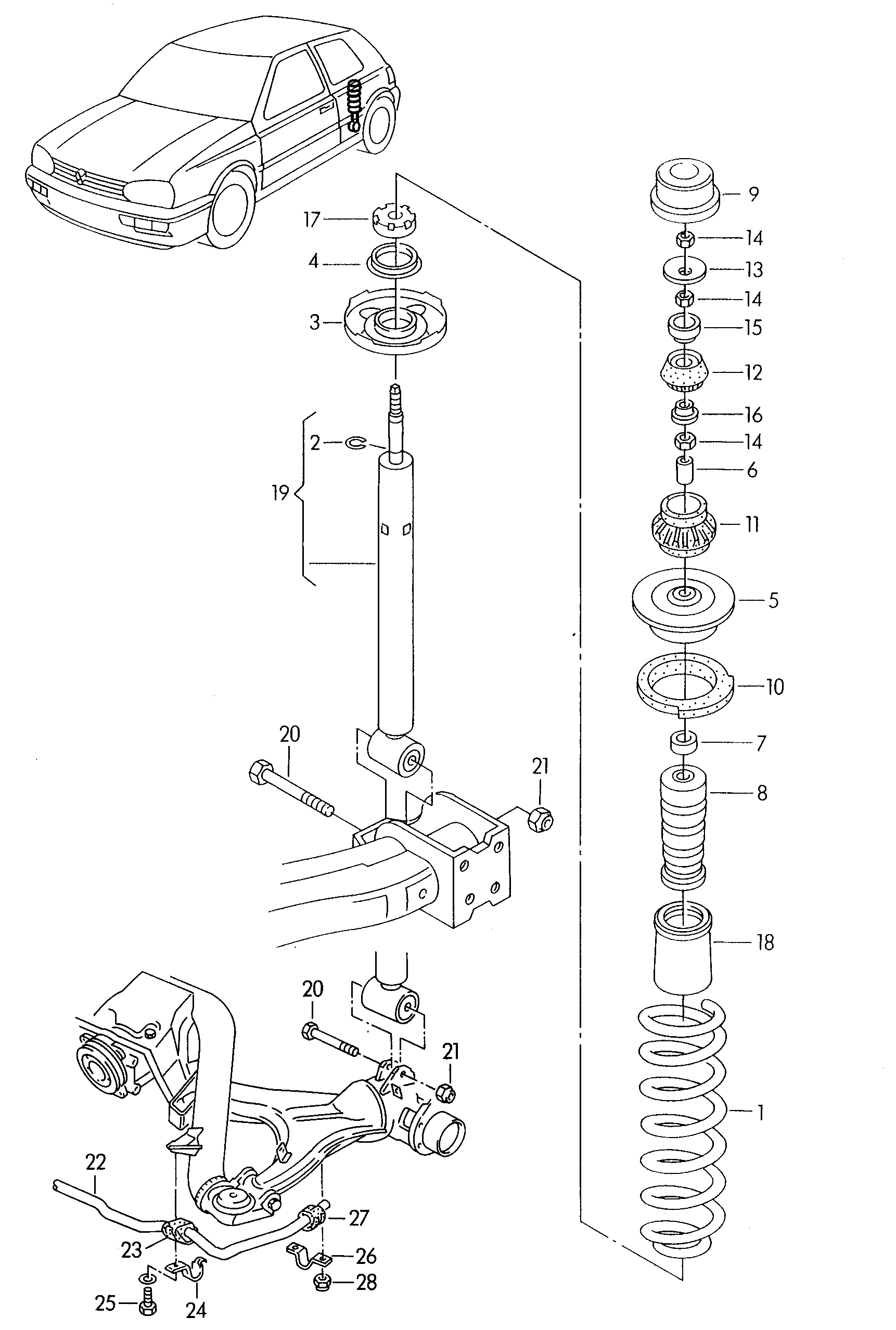 VAG 191512131B - Gājiena ierobežotājs, Atsperojums onlydrive.pro