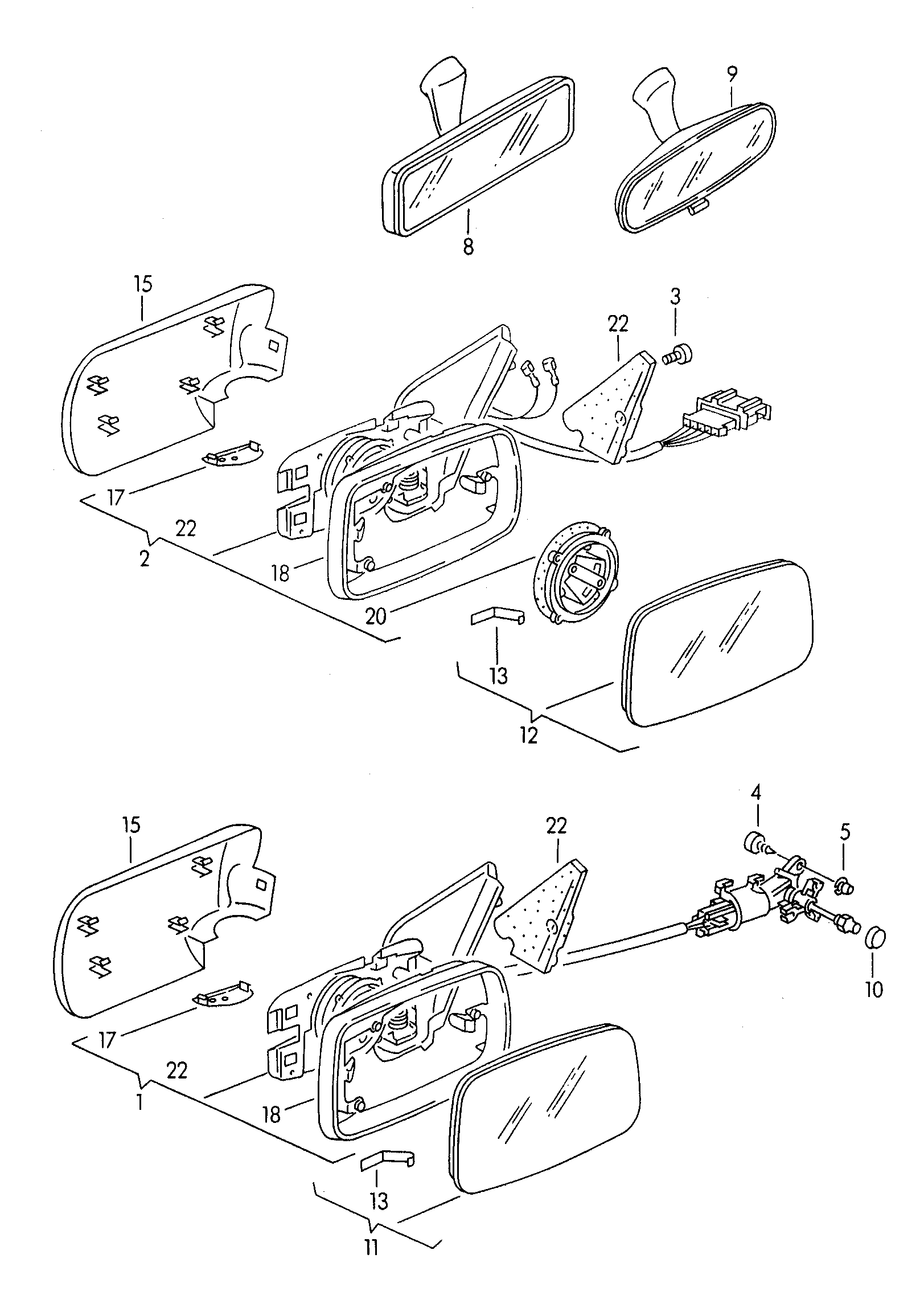 VAG 1H1857521 - Ārējais atpakaļskata spogulis onlydrive.pro