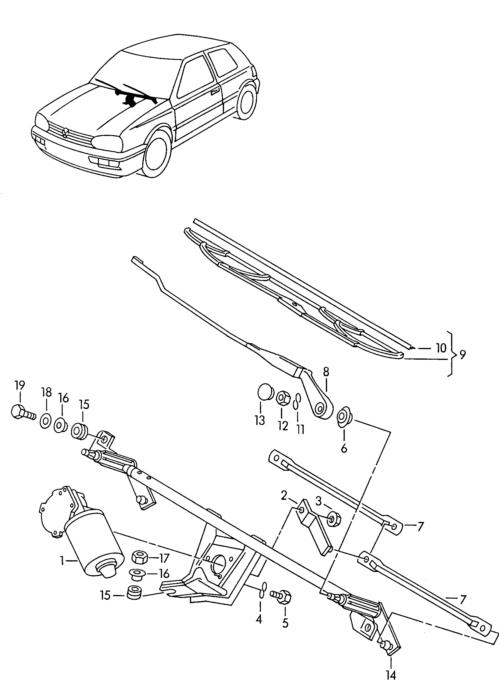 VAG 1H0 955 425 D - Pyyhkijänsulka onlydrive.pro