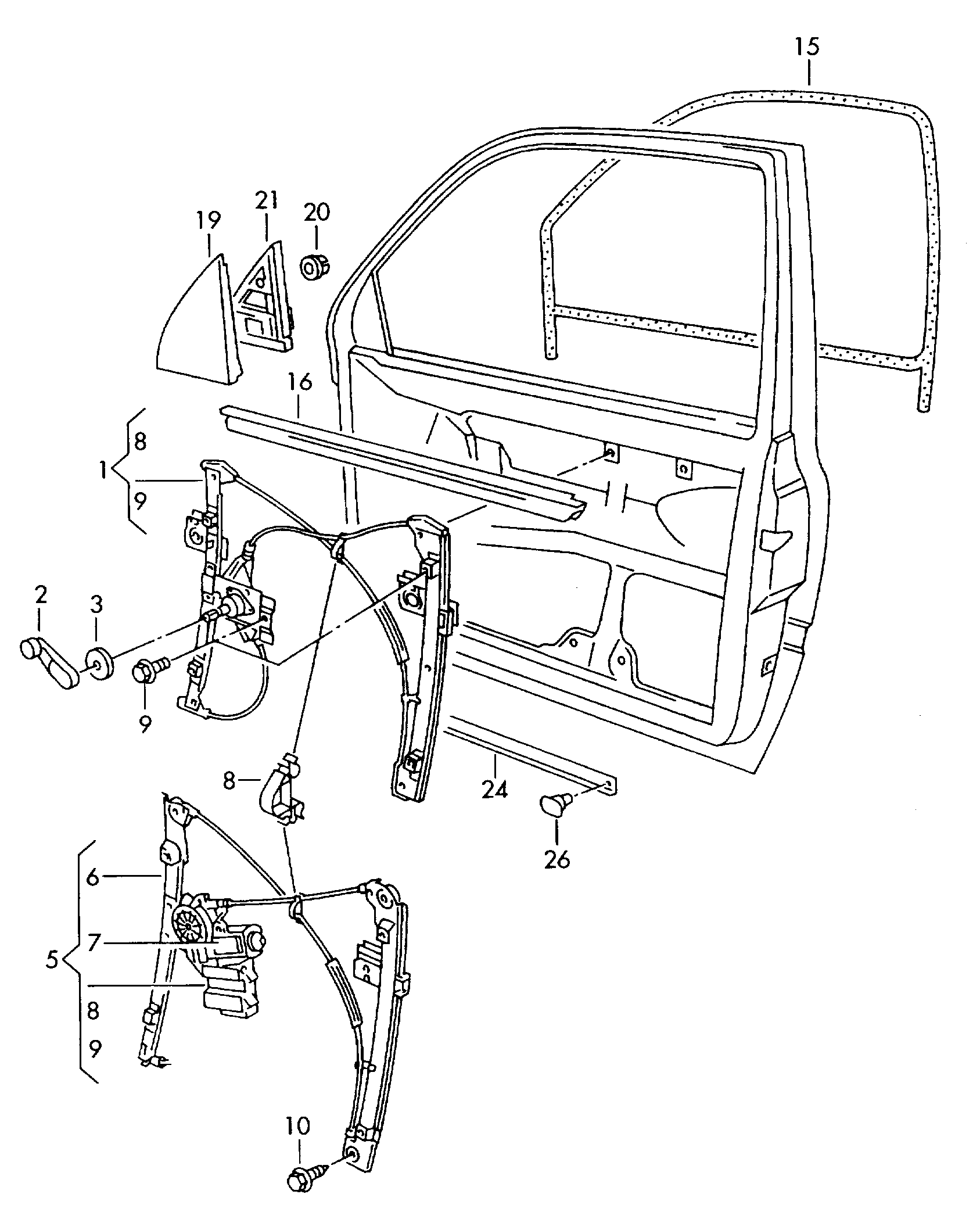 VAG 1H0 837 581 D - Stiklu pacēlāja rokturis onlydrive.pro