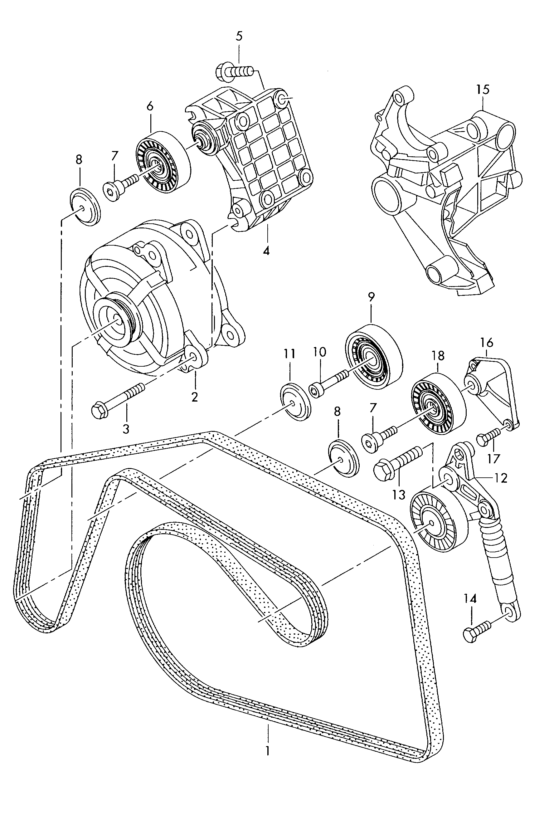 Seat 059 903 341 G - Connecting and mounting parts for alternator: 1 pcs. onlydrive.pro