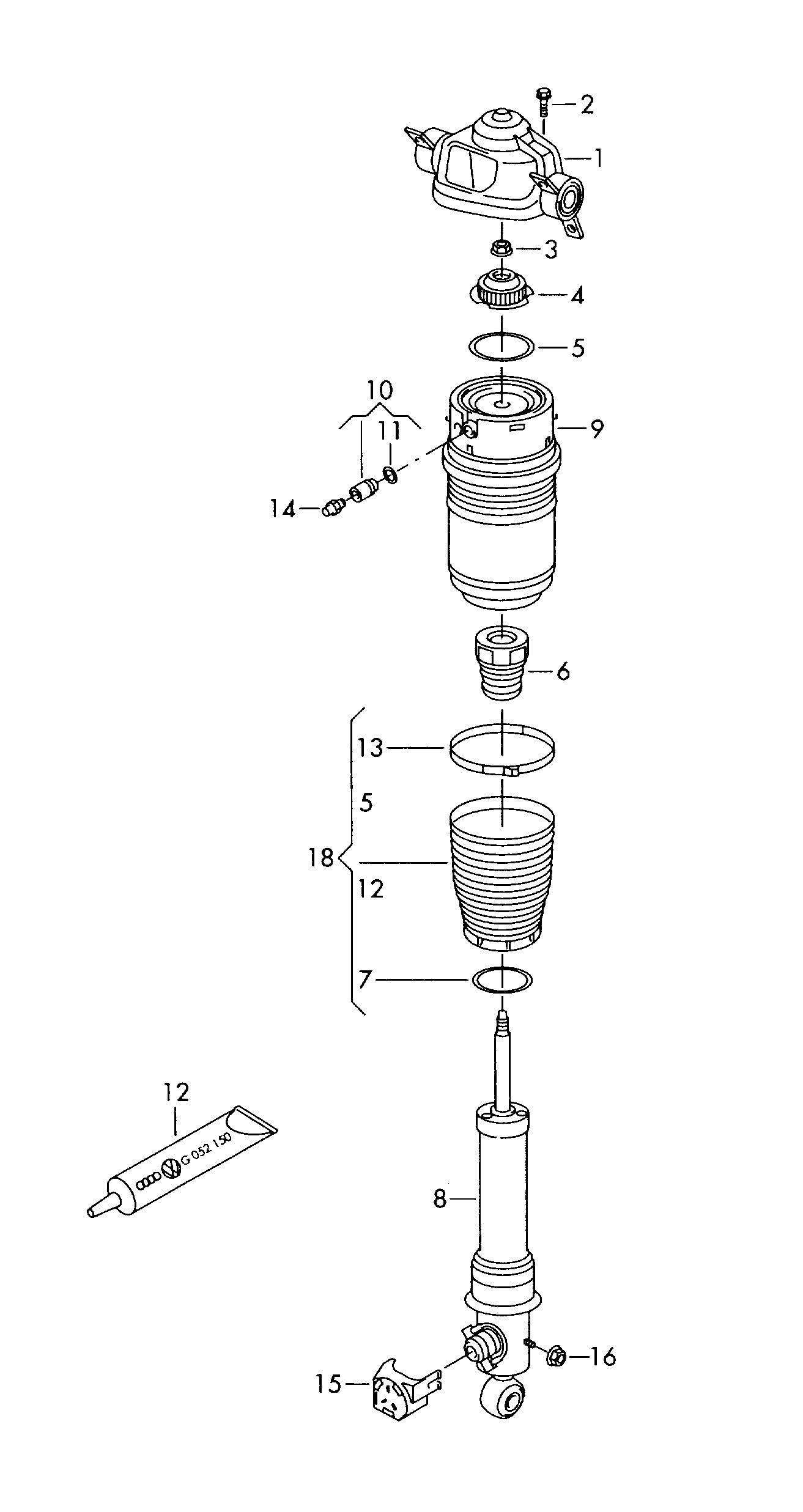 VAG 7L6 616 503B - Air Spring, suspension onlydrive.pro