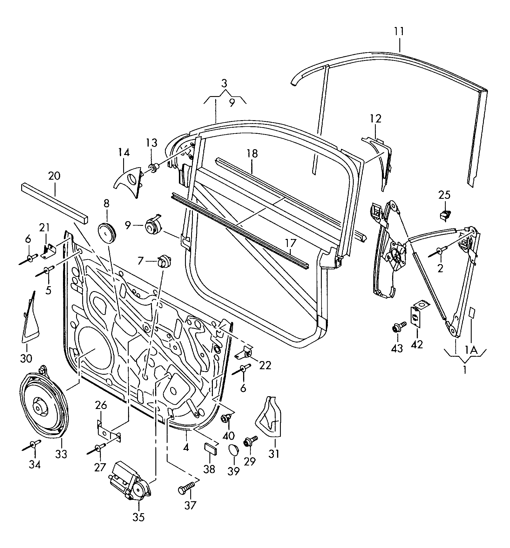 VW 7L0837461F - Window Regulator onlydrive.pro