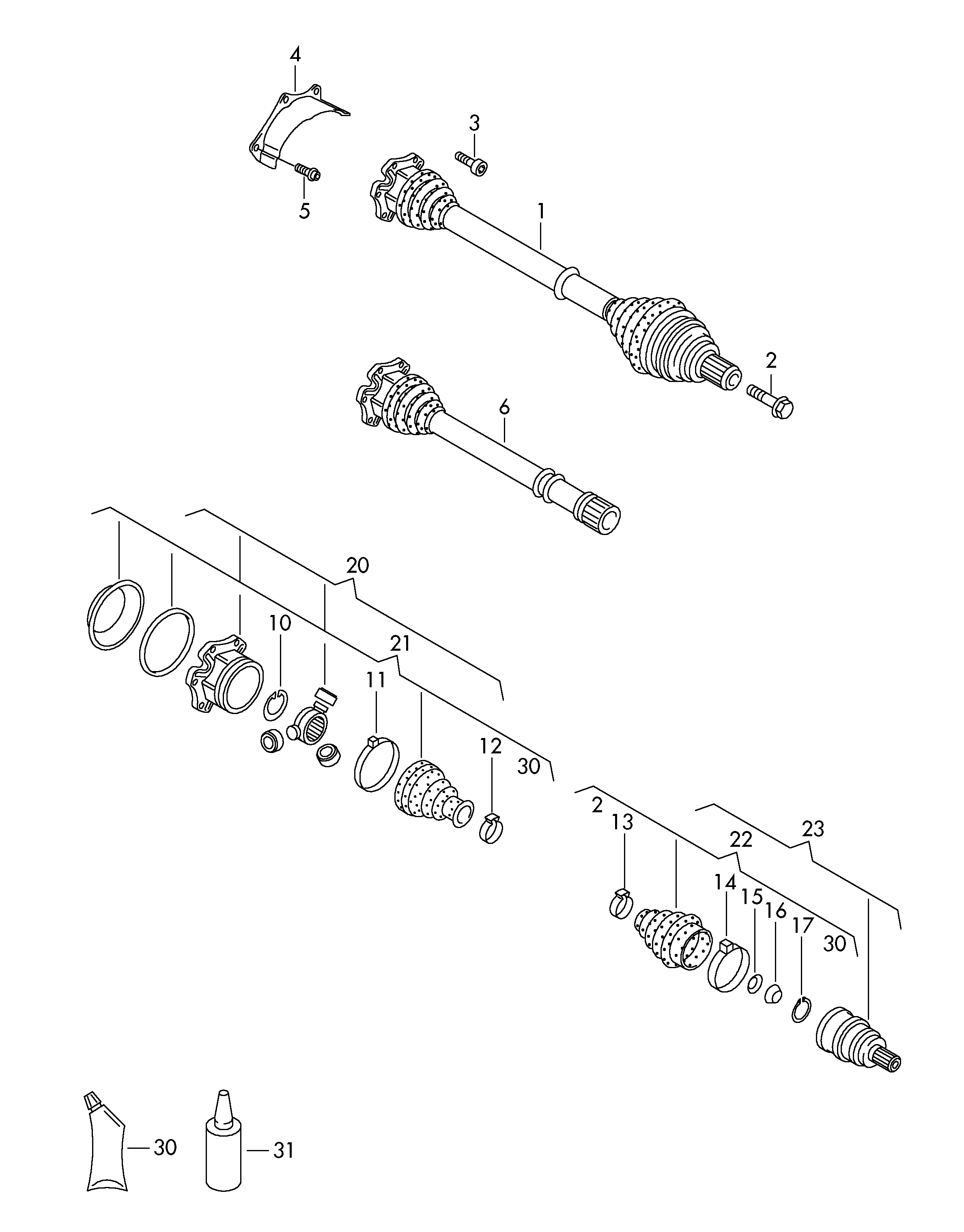 VAG JZW 498 340 FX - Šarnīru komplekts, Piedziņas vārpsta onlydrive.pro