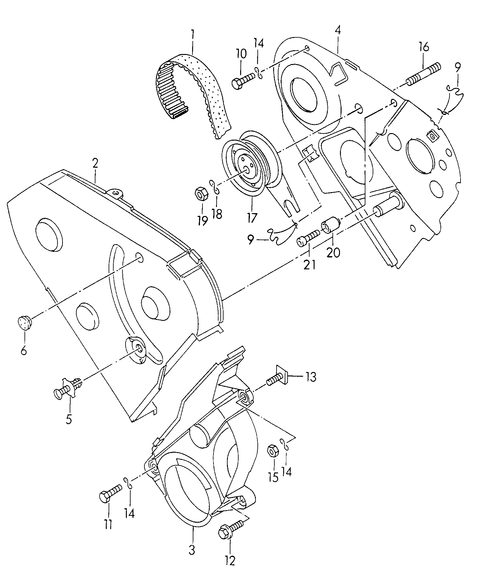 Skoda 028109119AA - Комплект зубчатого ремня ГРМ onlydrive.pro