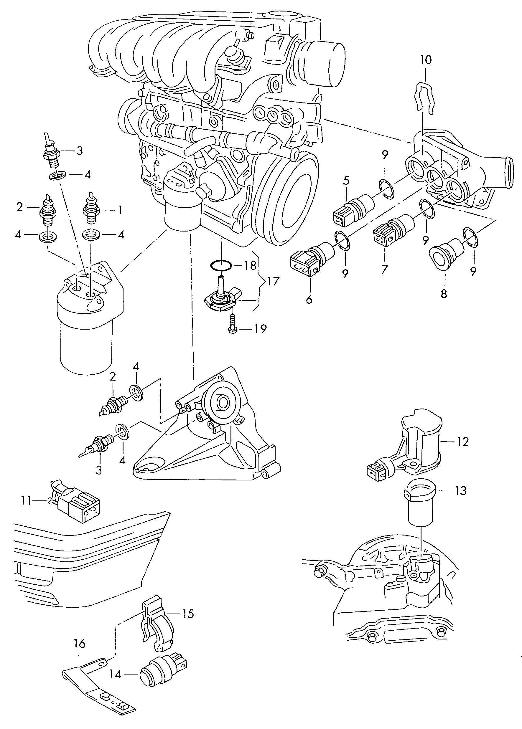 VAG 068919081D - Switches and senders on engine and gearbox: 1 pcs. onlydrive.pro