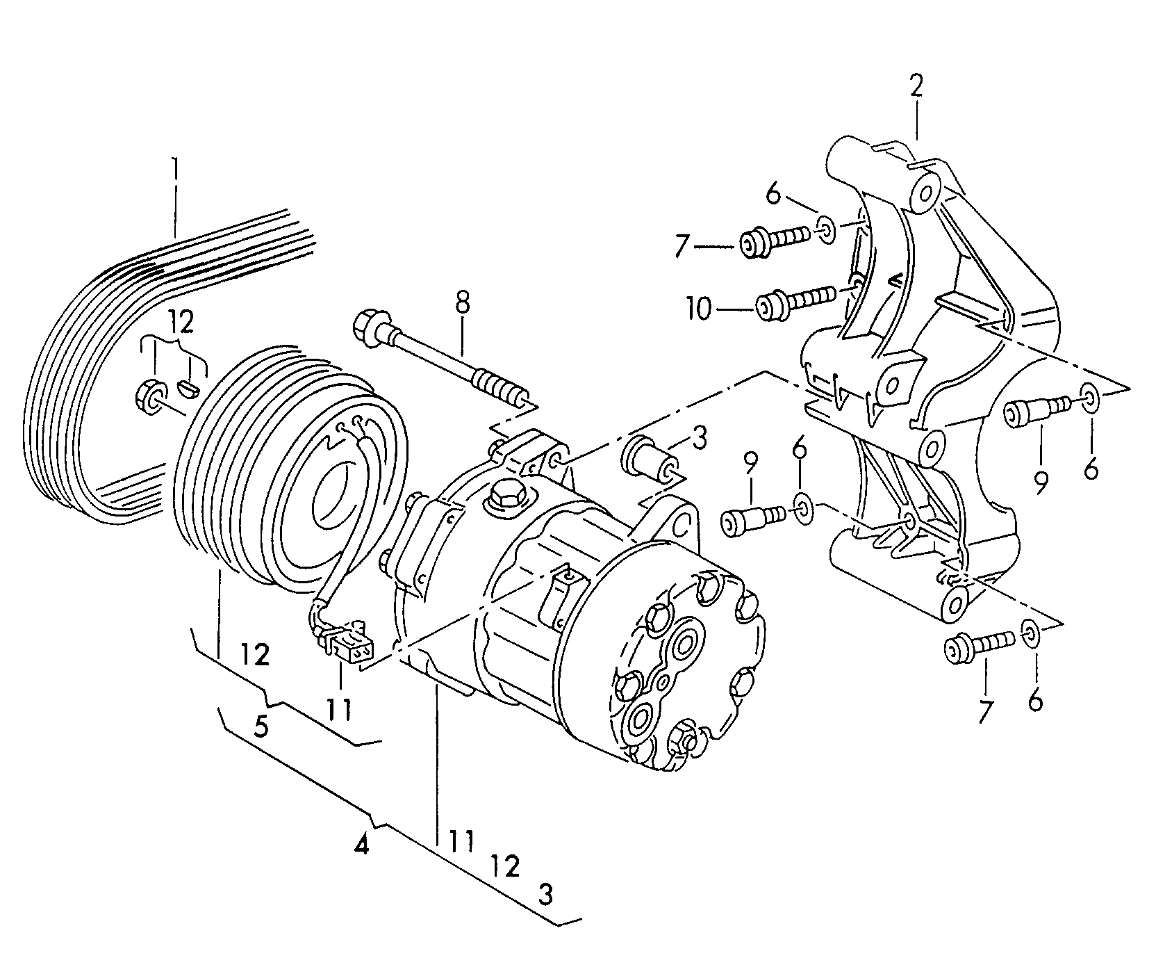 Seat 7M0 820 803N - A/c compressor electromagnetic coupling bracket for alternator a: 1 pcs. onlydrive.pro