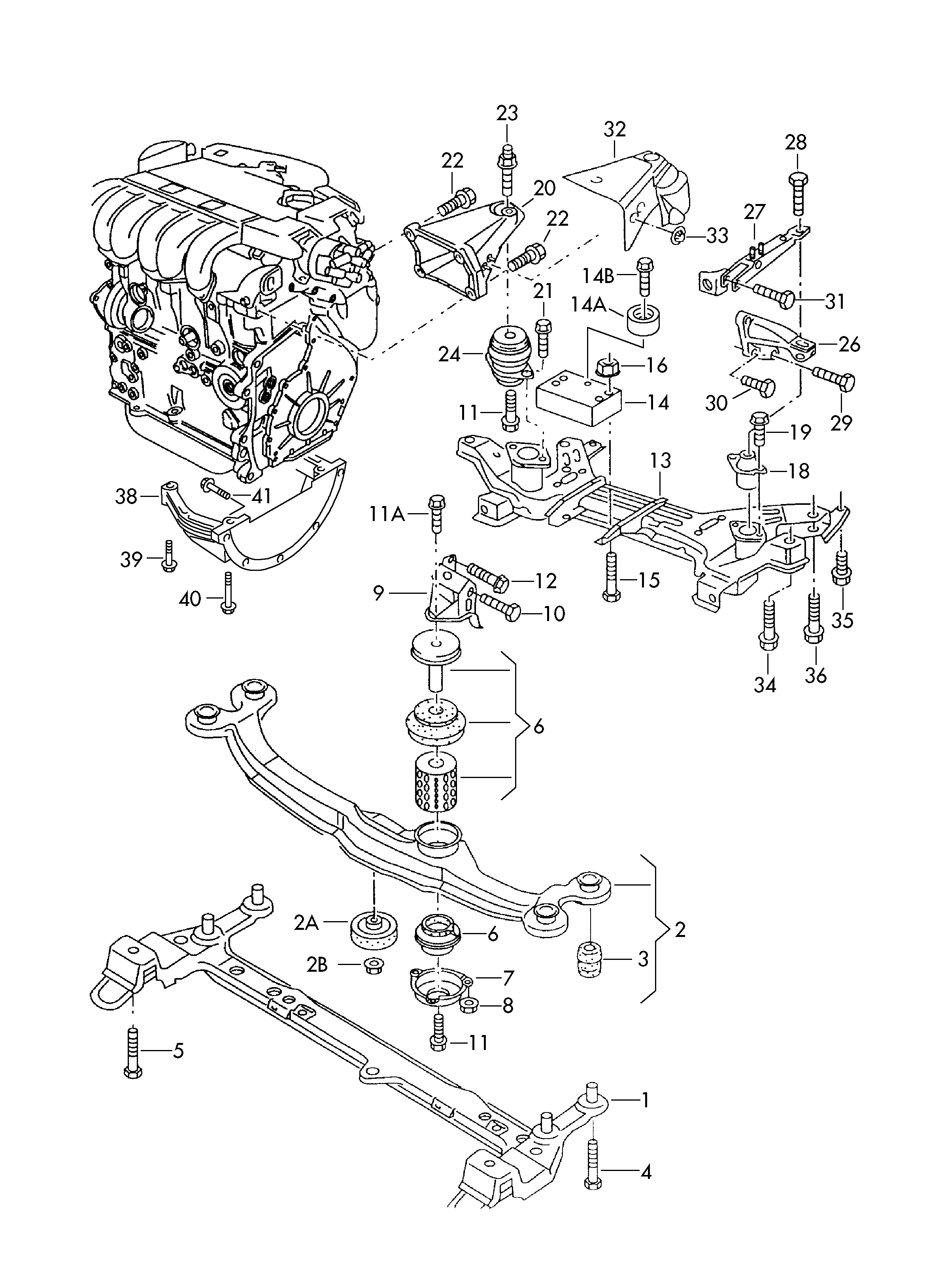 Seat 3A0 199 402 - Holder, engine mounting onlydrive.pro