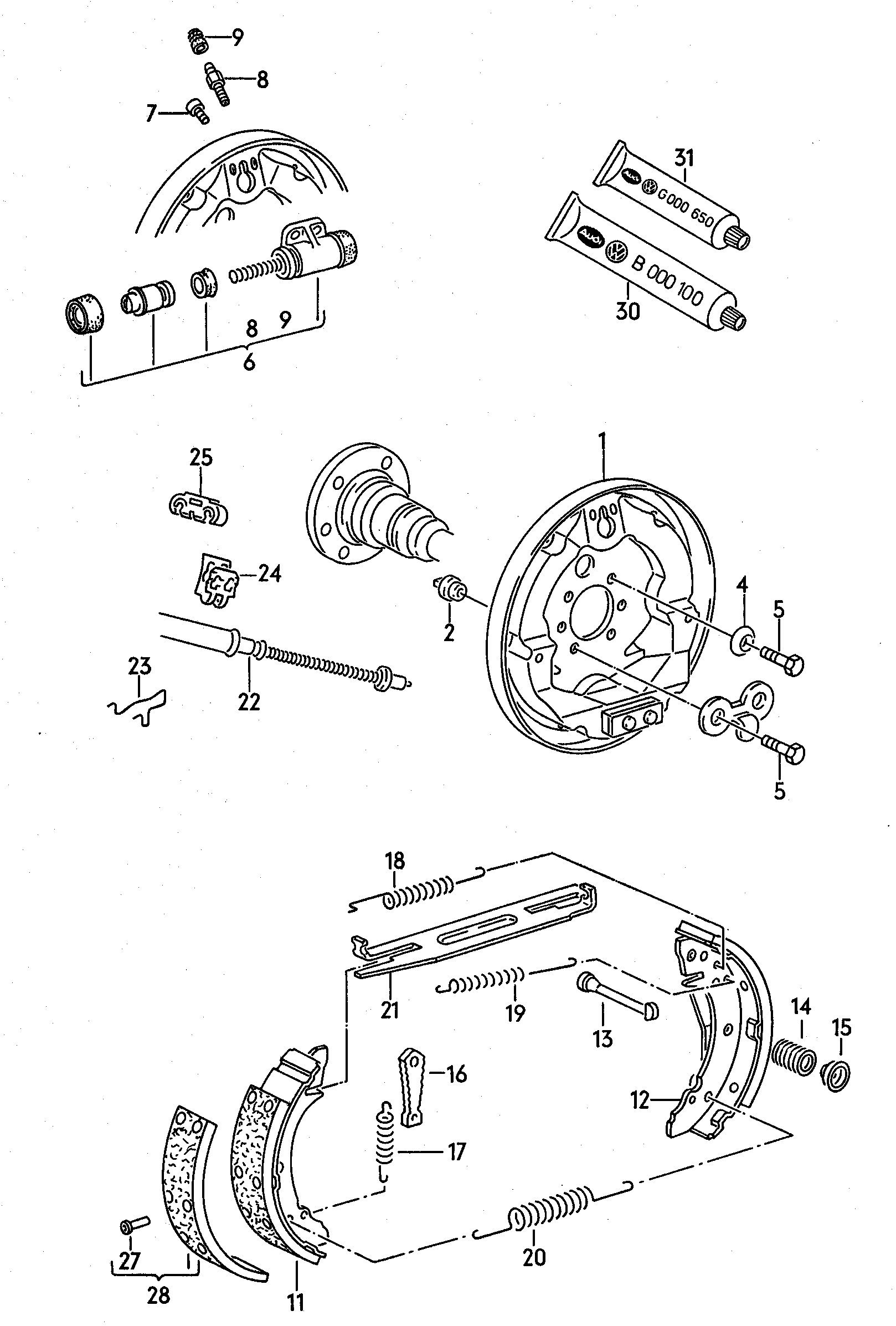 Skoda 357609527E - Brake Shoe Set onlydrive.pro