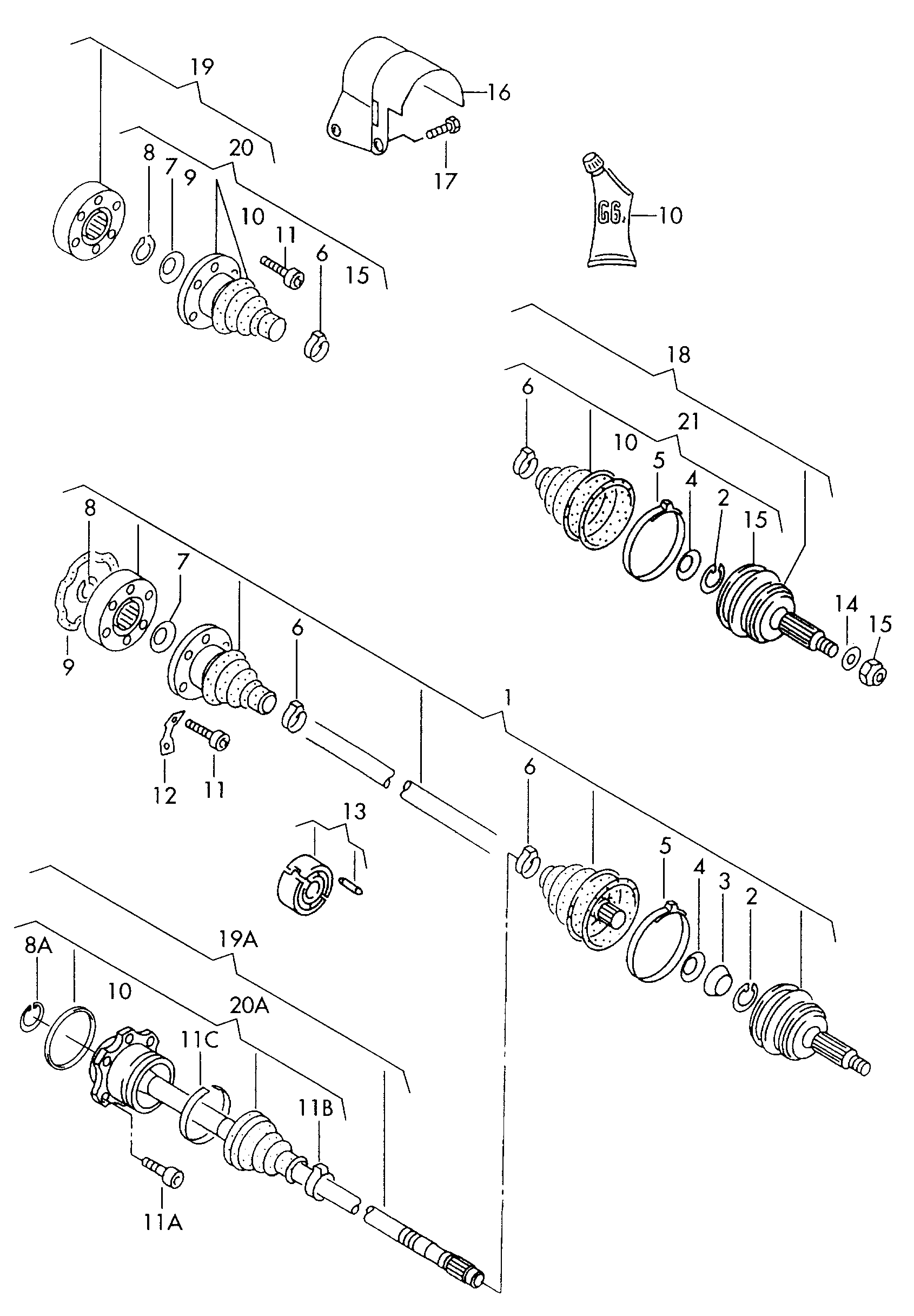 VW 357 498 099 X - Шарнирный комплект, ШРУС, приводной вал onlydrive.pro