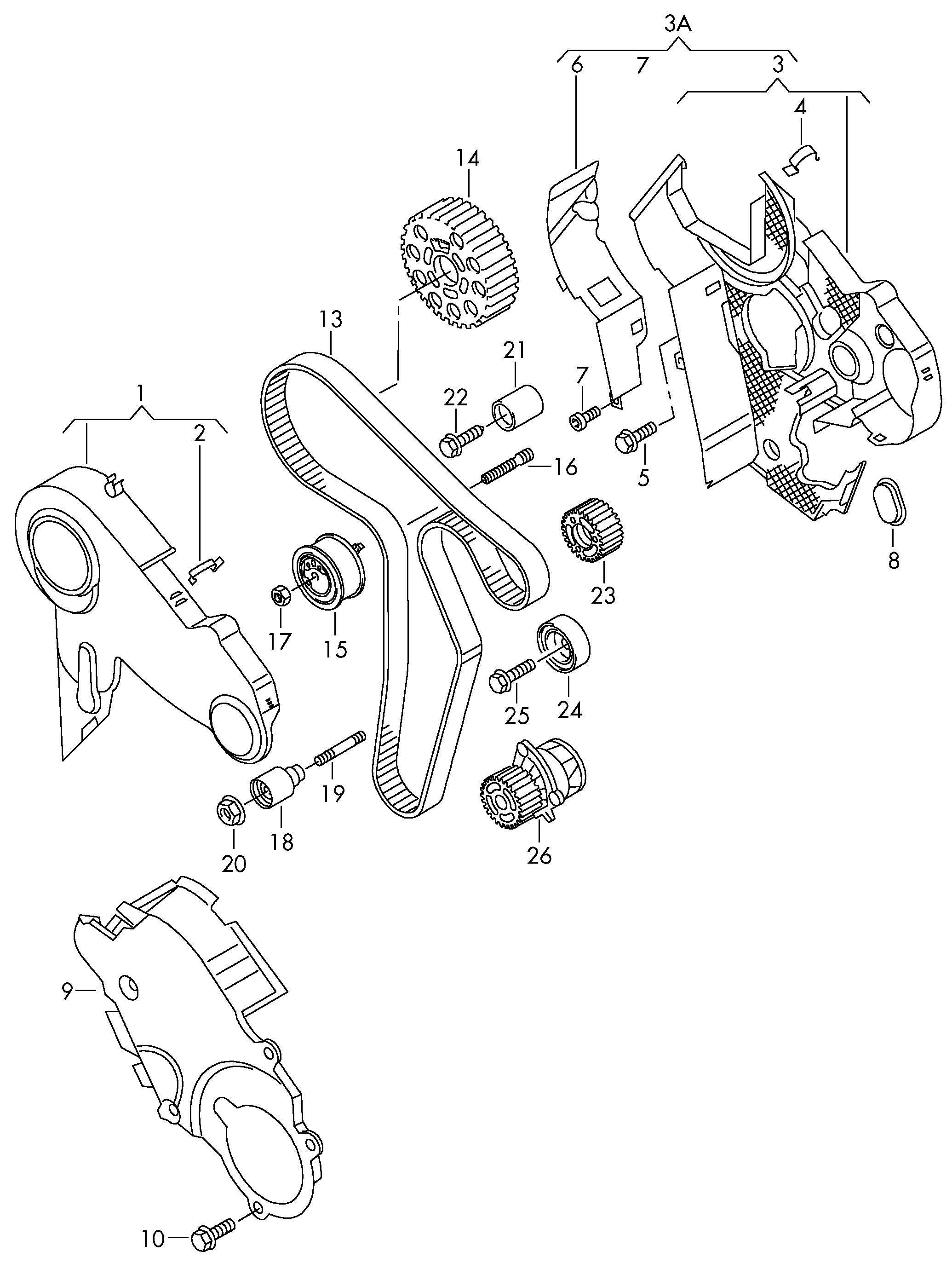 VW 03L 109 244 - Deflection / Guide Pulley, timing belt onlydrive.pro