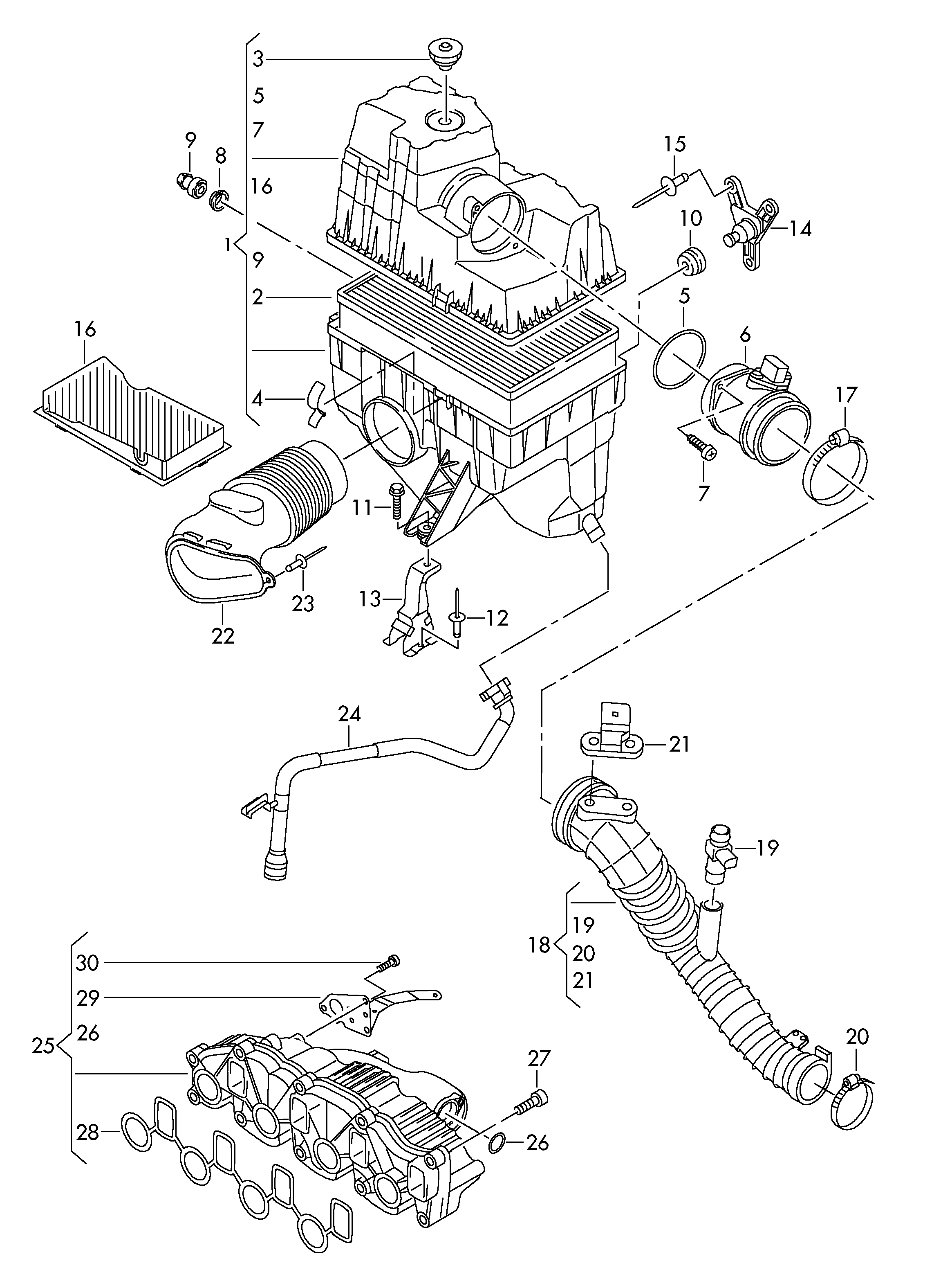 VAG 03L129717E - Tihendikomplekt,Sisselaskekollektor onlydrive.pro