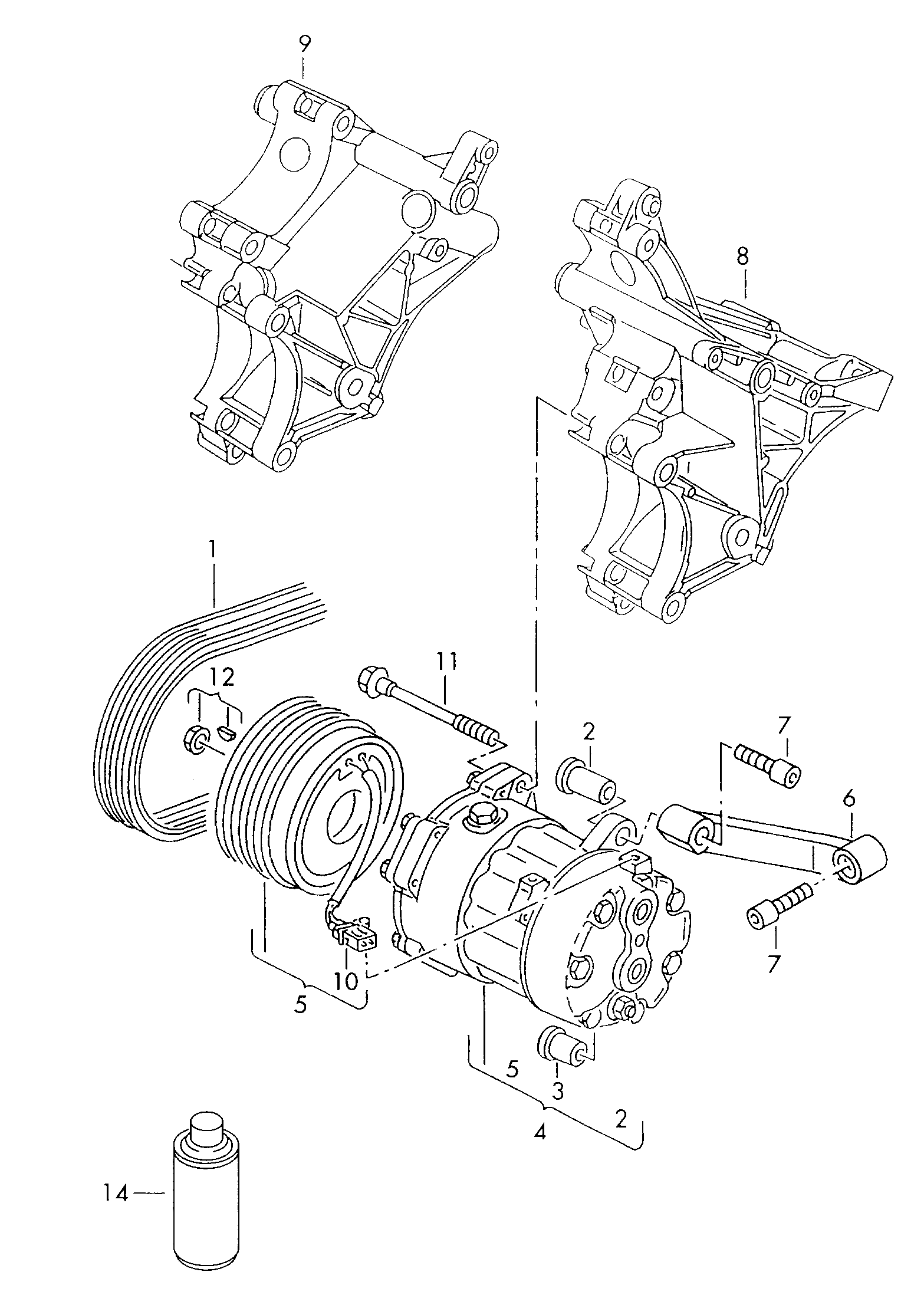 Seat 1H0820803E - A/c compressor connecting and mounting parts for compressor: 1 pcs. onlydrive.pro