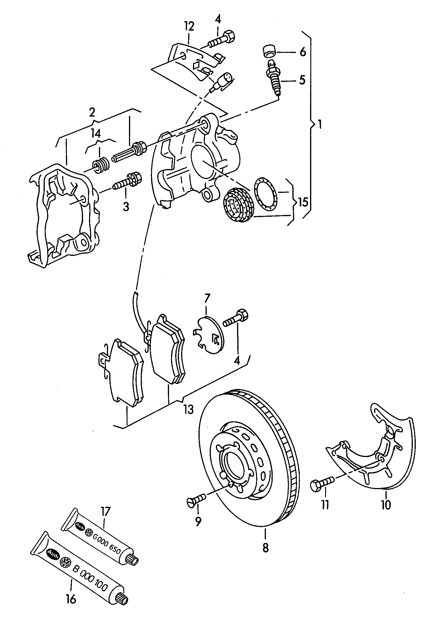 Skoda 357 615 123C - Floating caliper brake: 1 pcs. onlydrive.pro