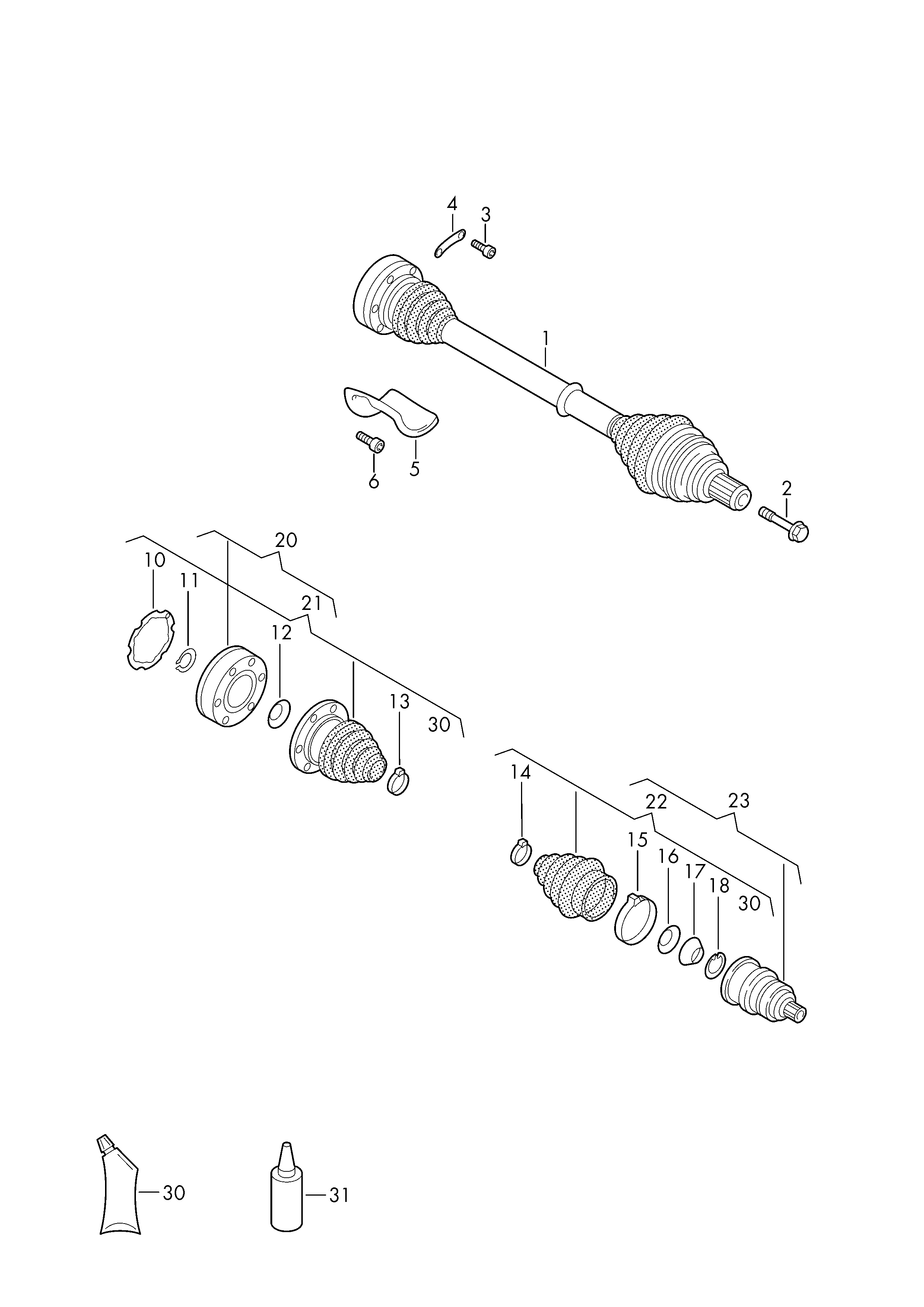 VAG 1K0498099 - Šarnīru komplekts, Piedziņas vārpsta onlydrive.pro