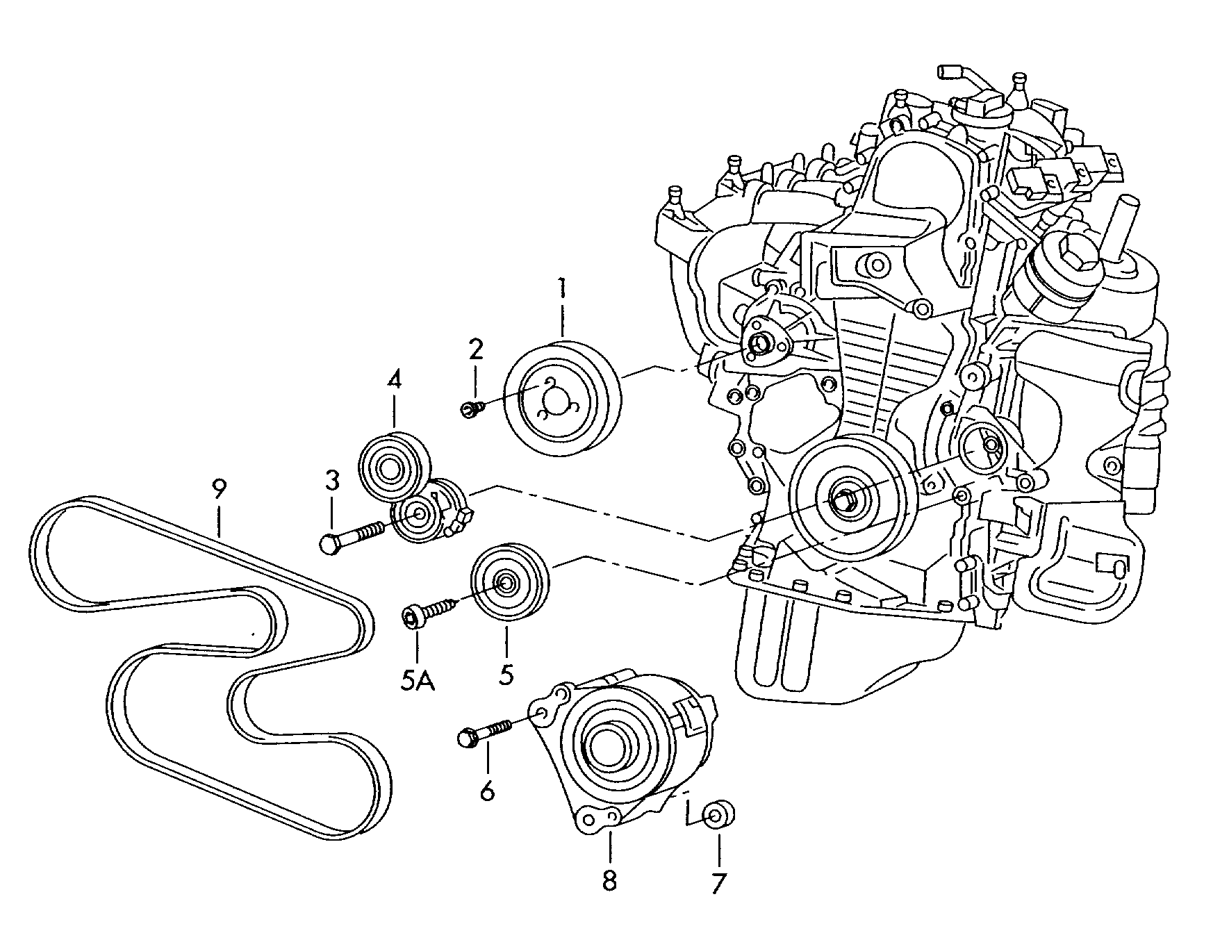 VW 03C 145 299 Q - Connecting and mounting parts for alternator: 1 pcs. onlydrive.pro