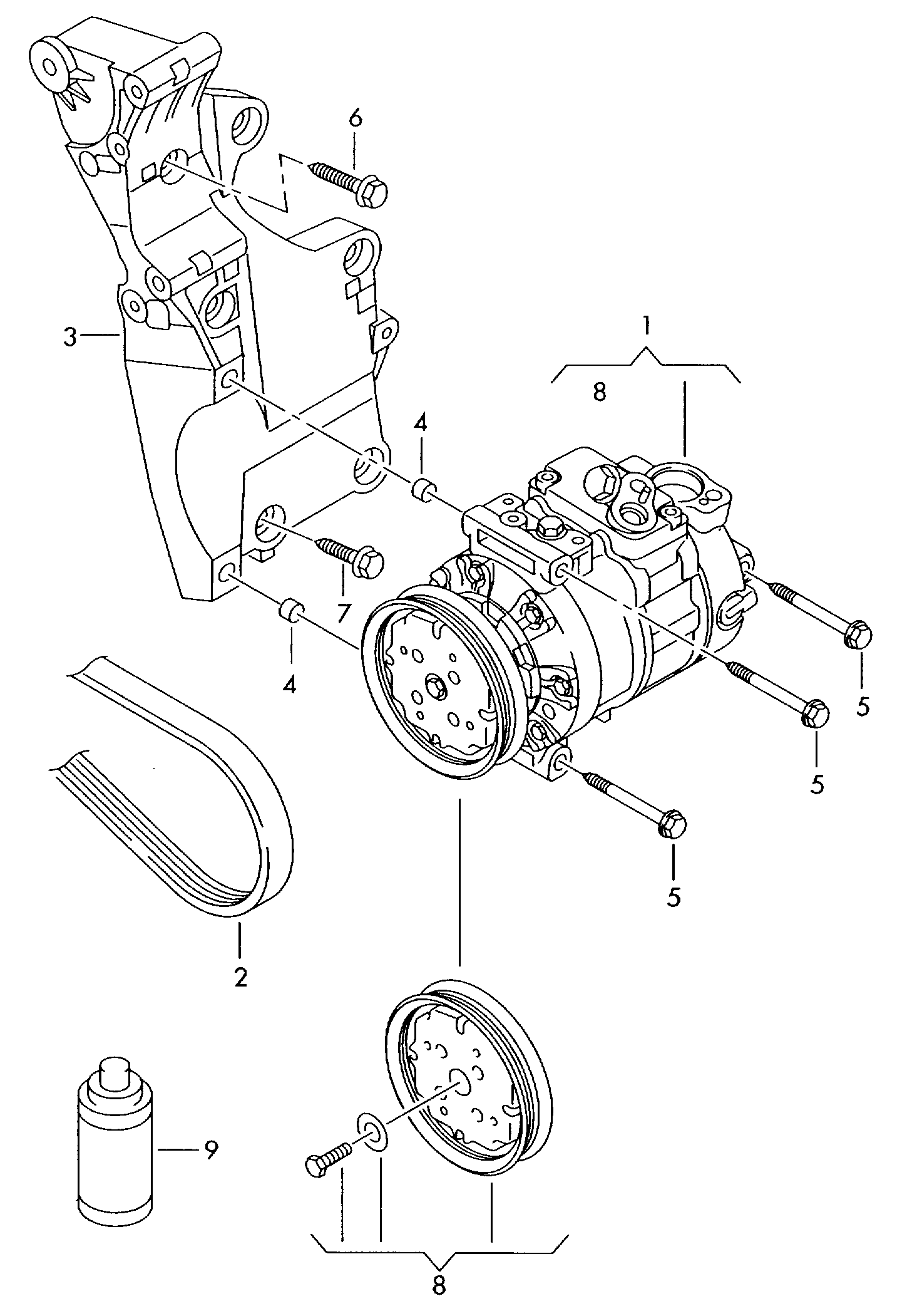 VAG 1K0820808F - Kompresorius, oro kondicionierius onlydrive.pro