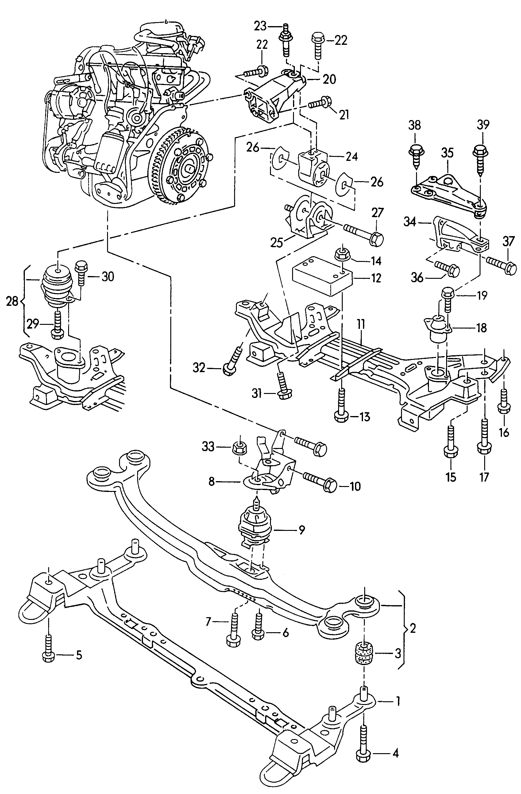 VW 191 199 262 A - Подушка, опора, подвеска двигателя onlydrive.pro