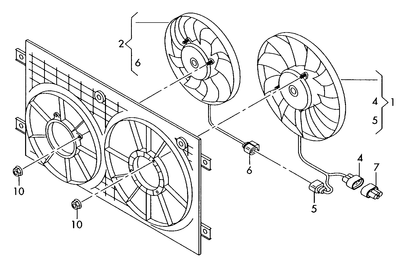 VW 1K0 959 455 DT - Ventilators, Motora dzesēšanas sistēma onlydrive.pro