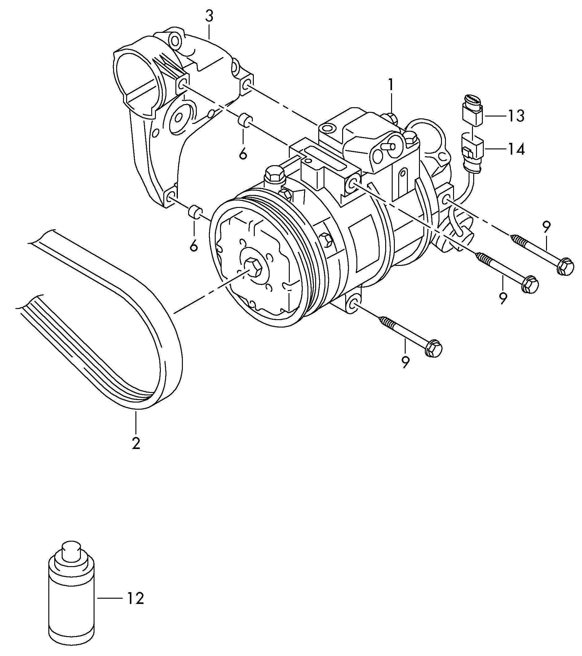 VW 6RF820803C - Kompresorius, oro kondicionierius onlydrive.pro