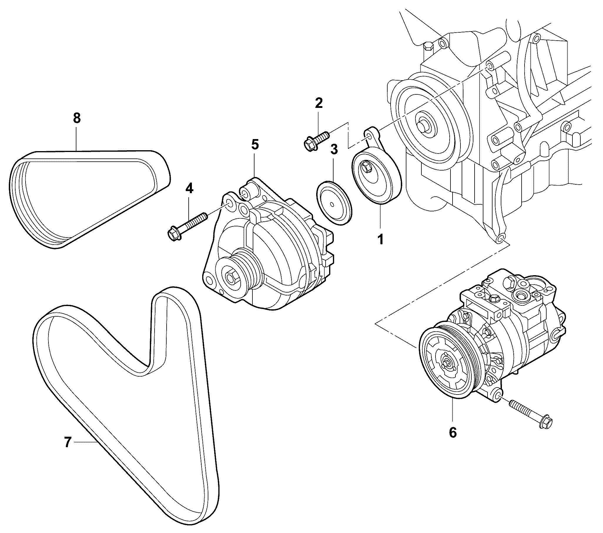 VAG 04C 260 849 E - Connecting and mounting parts for alternator: 1 pcs. onlydrive.pro