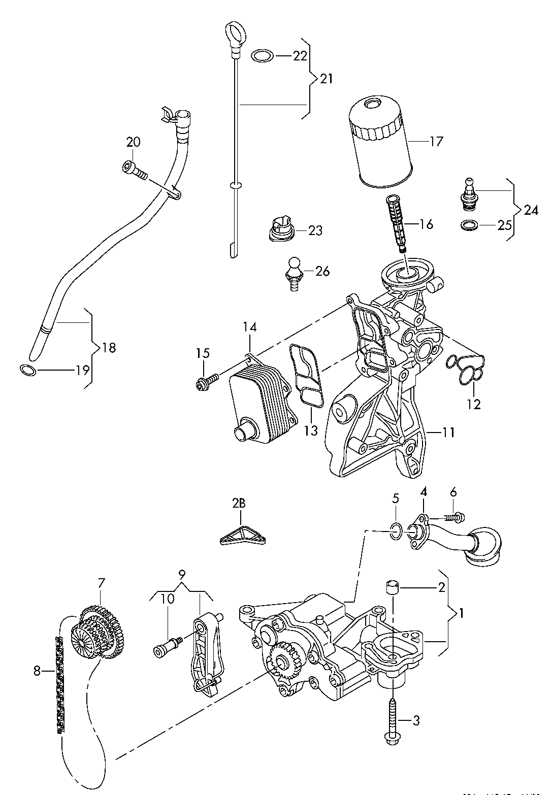 VAG 06J 117 021 P - Oil Cooler, engine oil onlydrive.pro