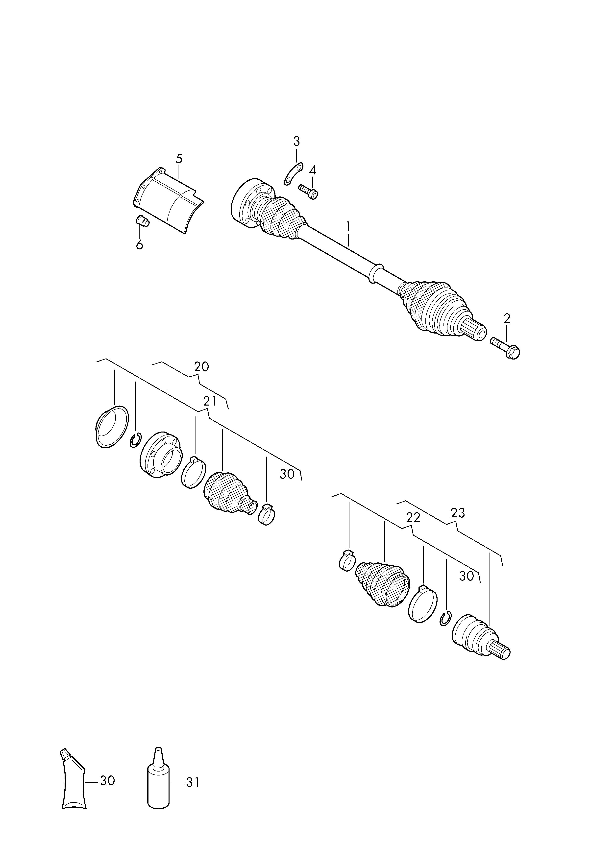 VAG 1K0 498 099G - Jungčių komplektas, kardaninis velenas onlydrive.pro