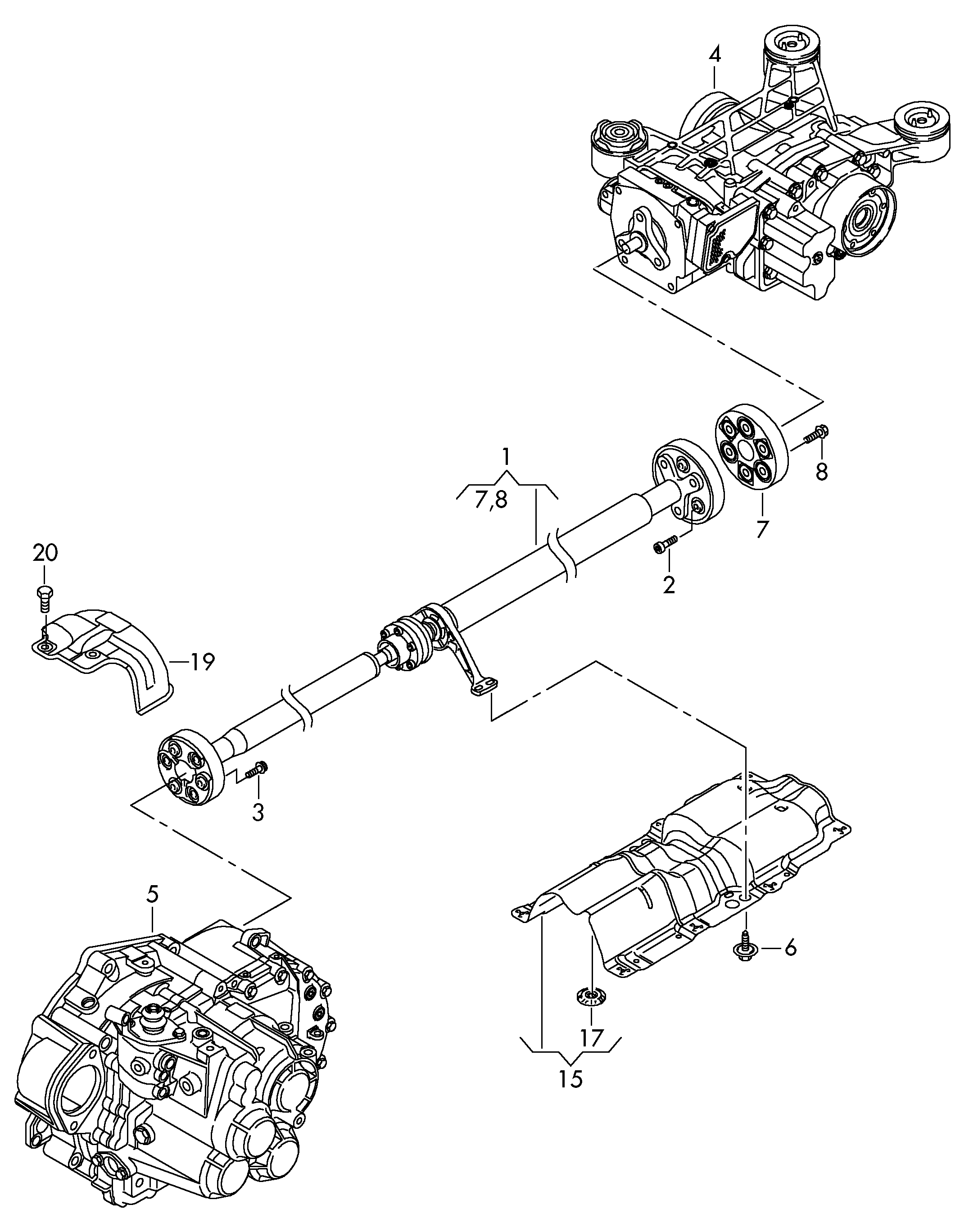 VAG 5N0 521 101 E - Piekare, Kardānvārpsta onlydrive.pro