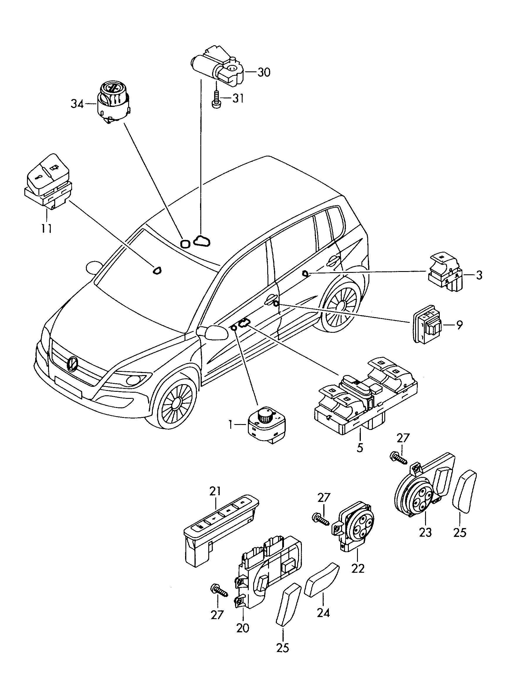 Seat 5K4959857 - Switch, window regulator onlydrive.pro