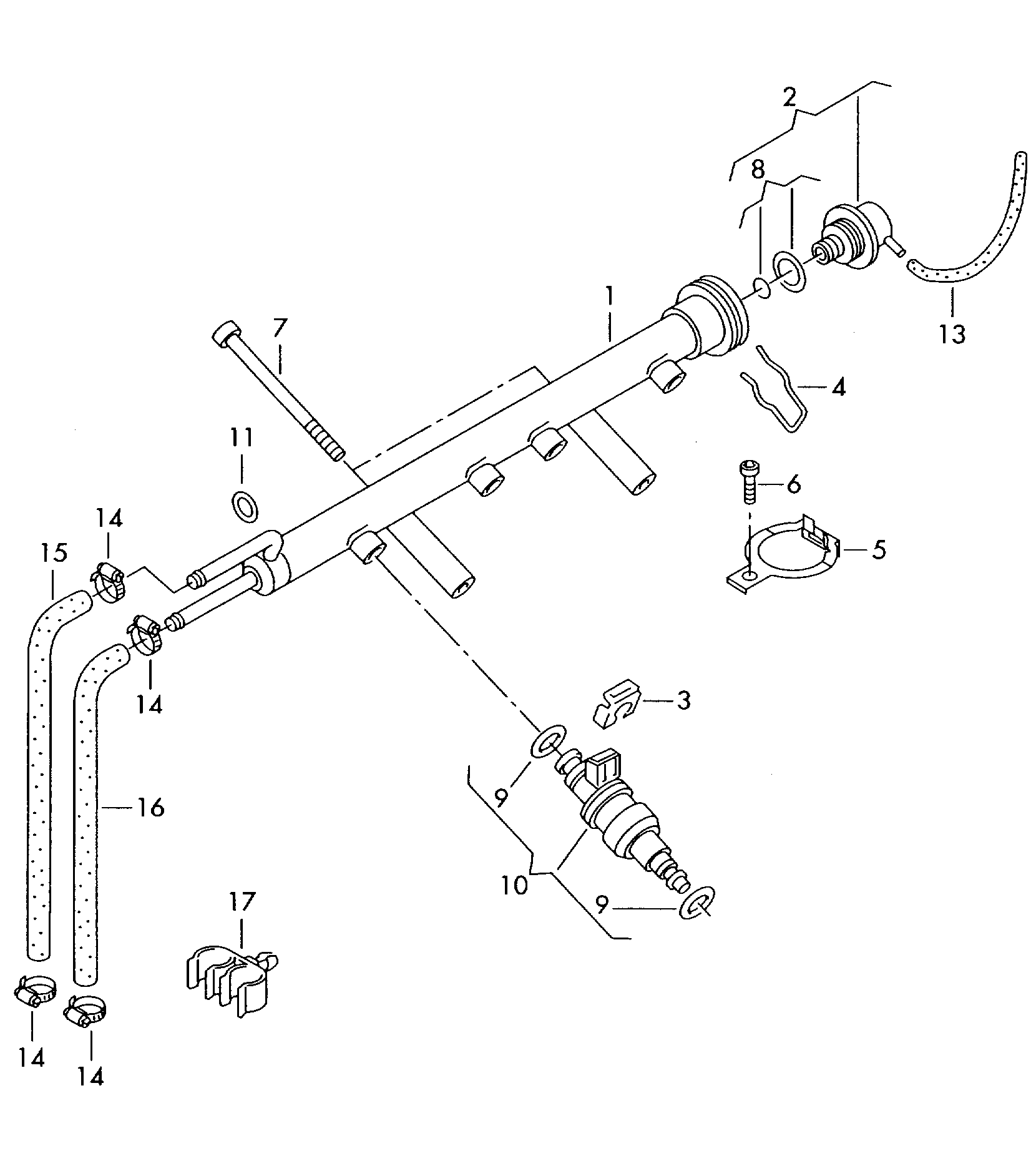 Seat 036133321A - Fuel Hose onlydrive.pro