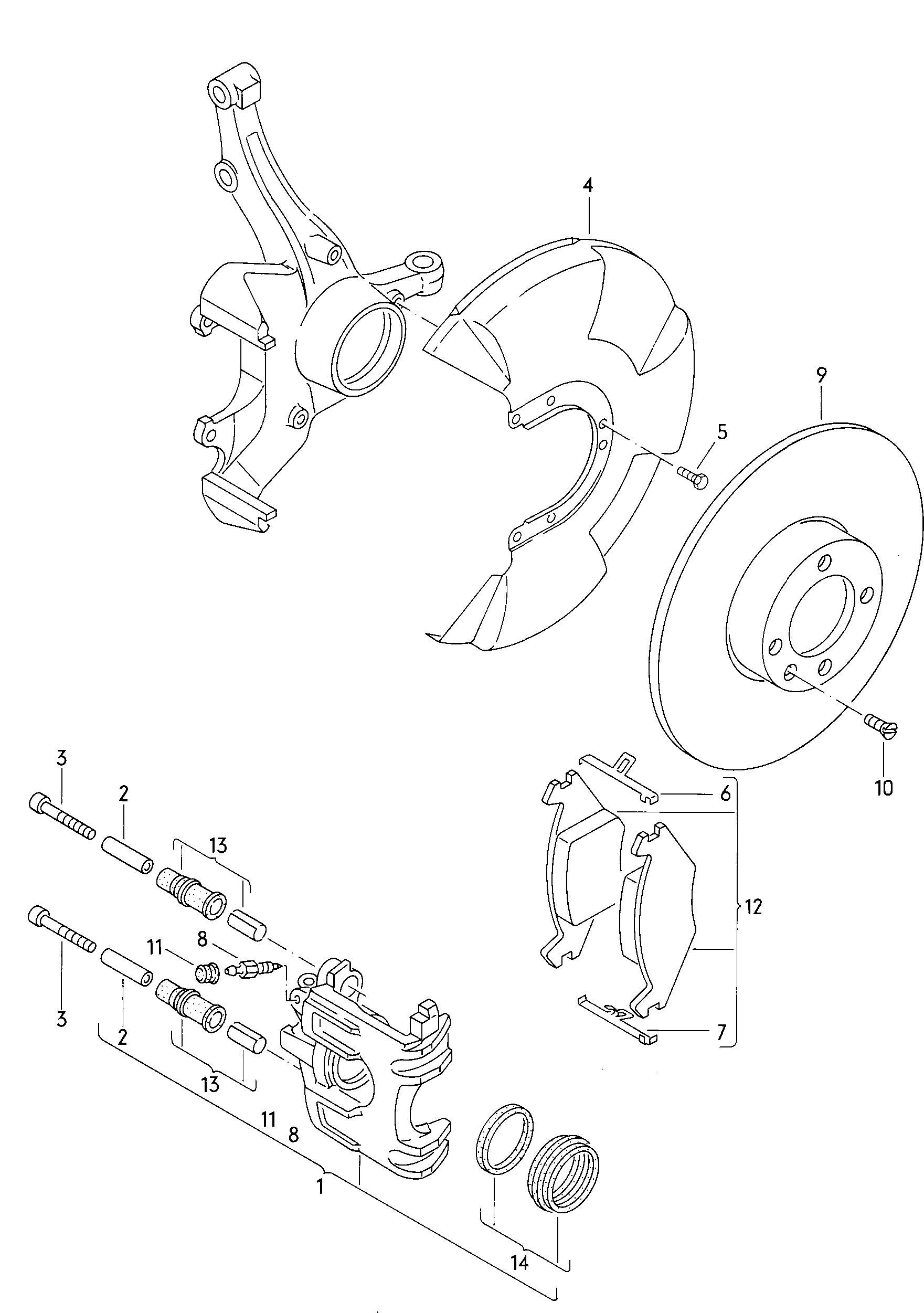 Skoda 191698151E - Bremžu uzliku kompl., Disku bremzes onlydrive.pro