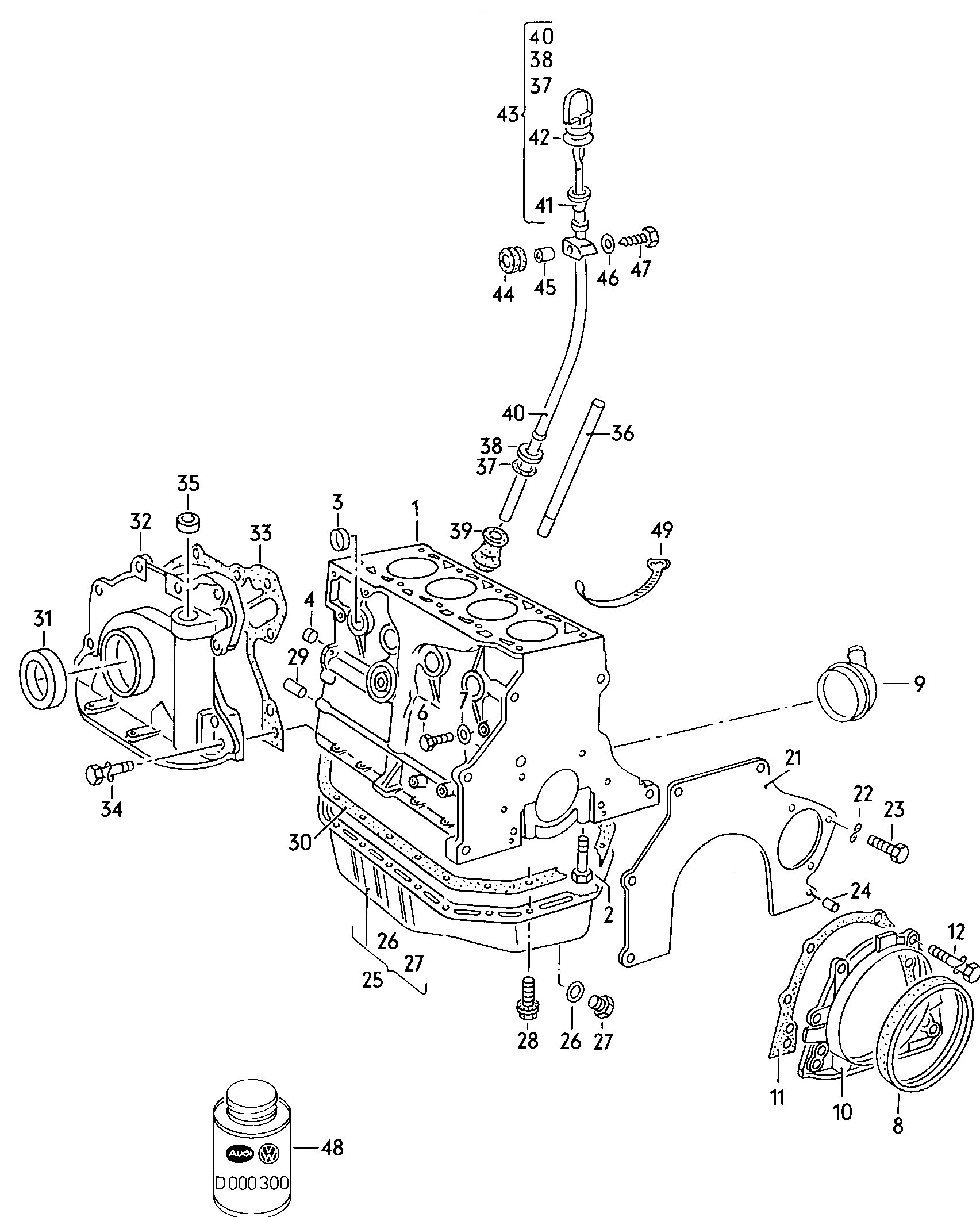 Skoda 036 115 636 - Cylinder block with pistons oil sump: 1 pcs. onlydrive.pro