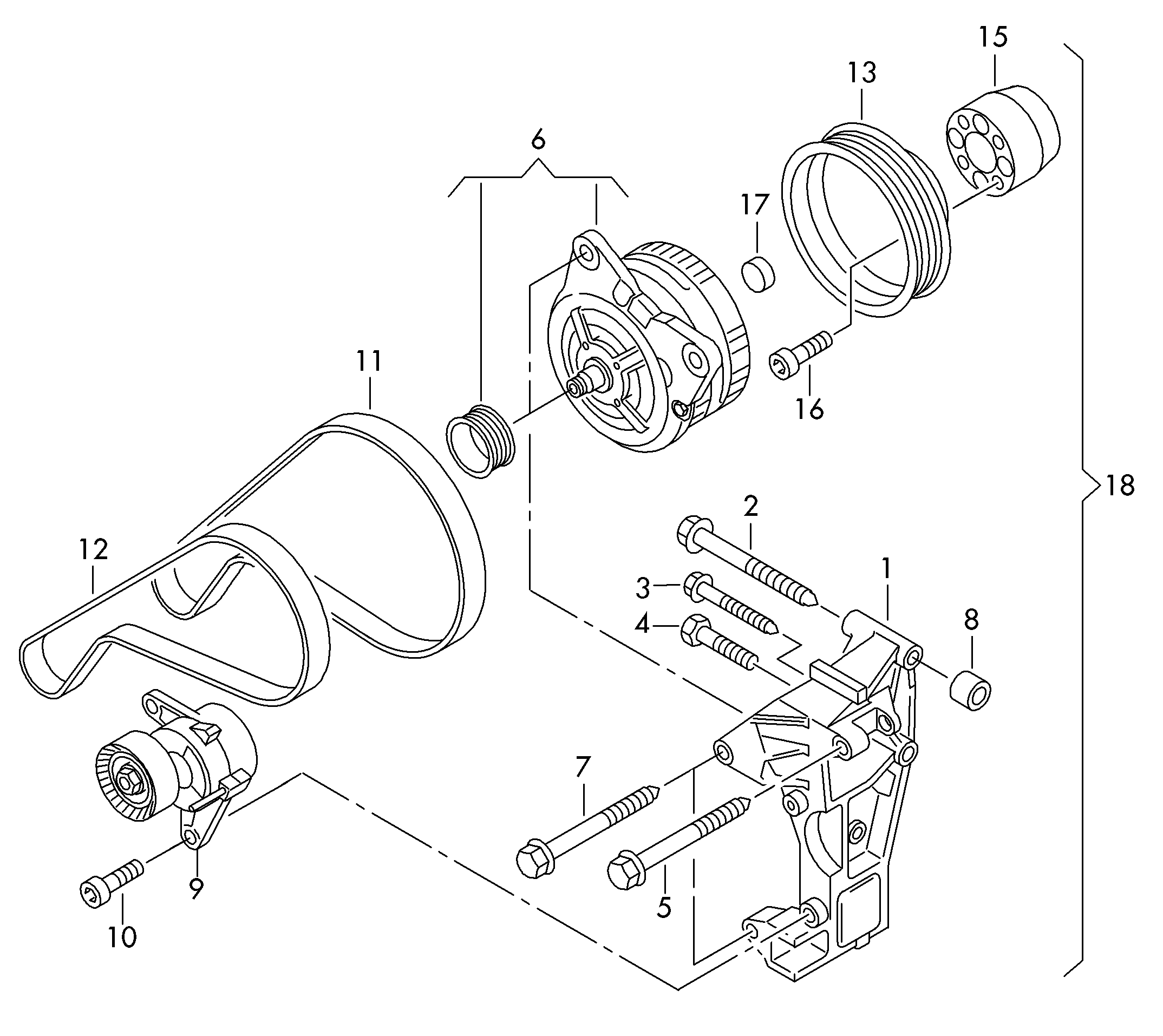 VAG 04L 903 315 C - Connecting and attachment parts for 2nd alternator: 1 pcs. onlydrive.pro