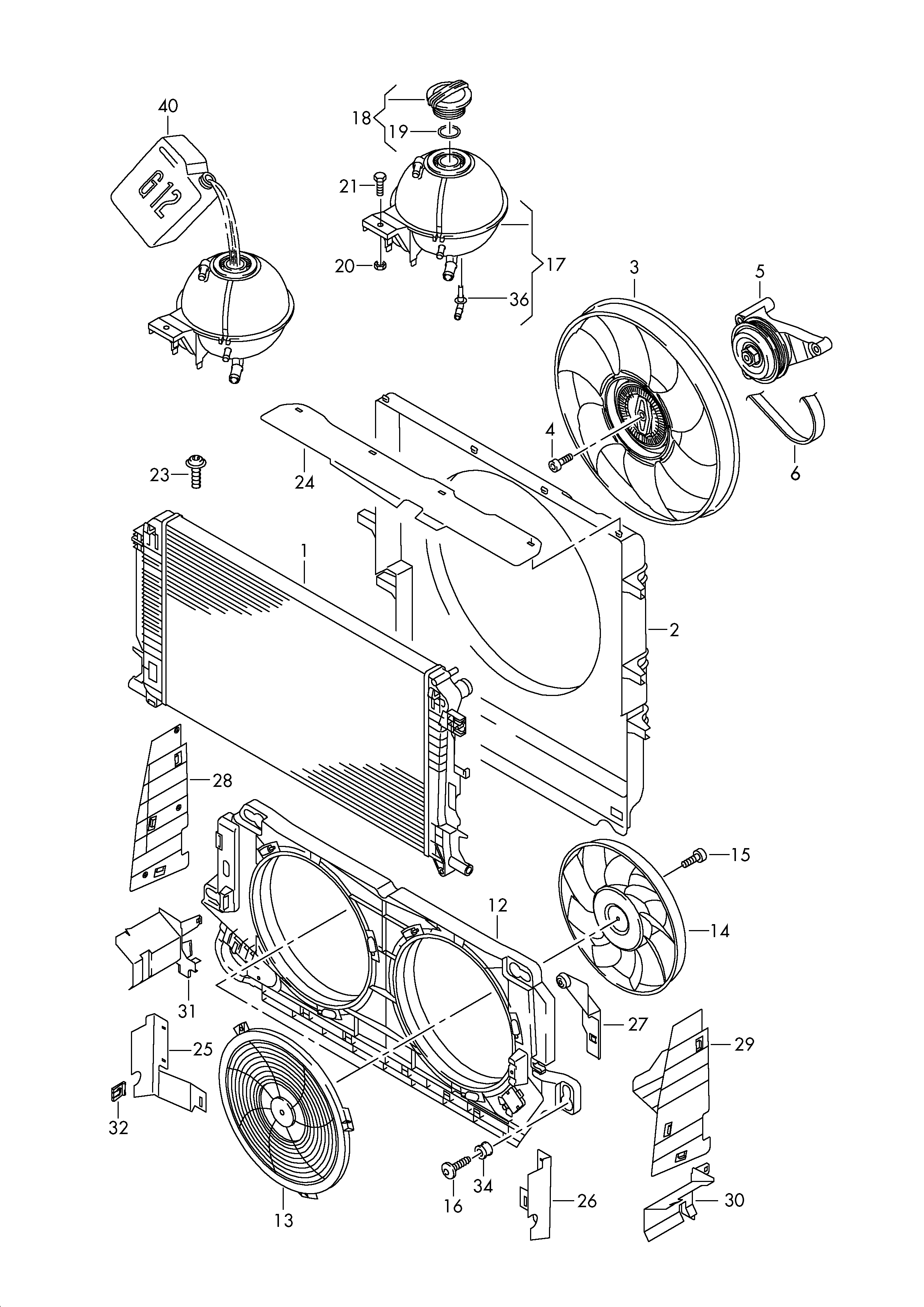 Mercedes-Benz 2E0121253 - Jäähdytin,moottorin jäähdytys onlydrive.pro