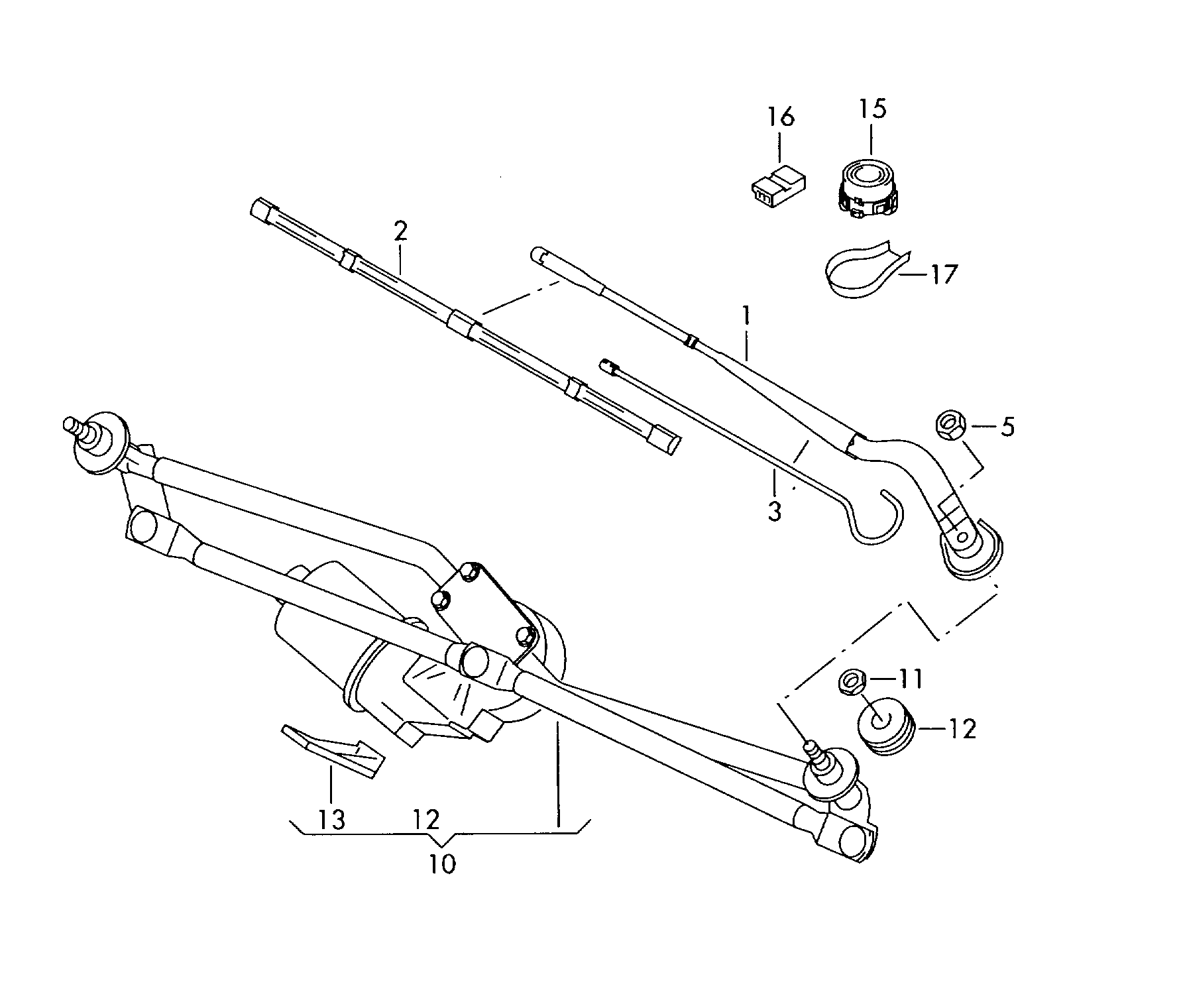 VAG 2E0 955 023 - Wiper Linkage onlydrive.pro