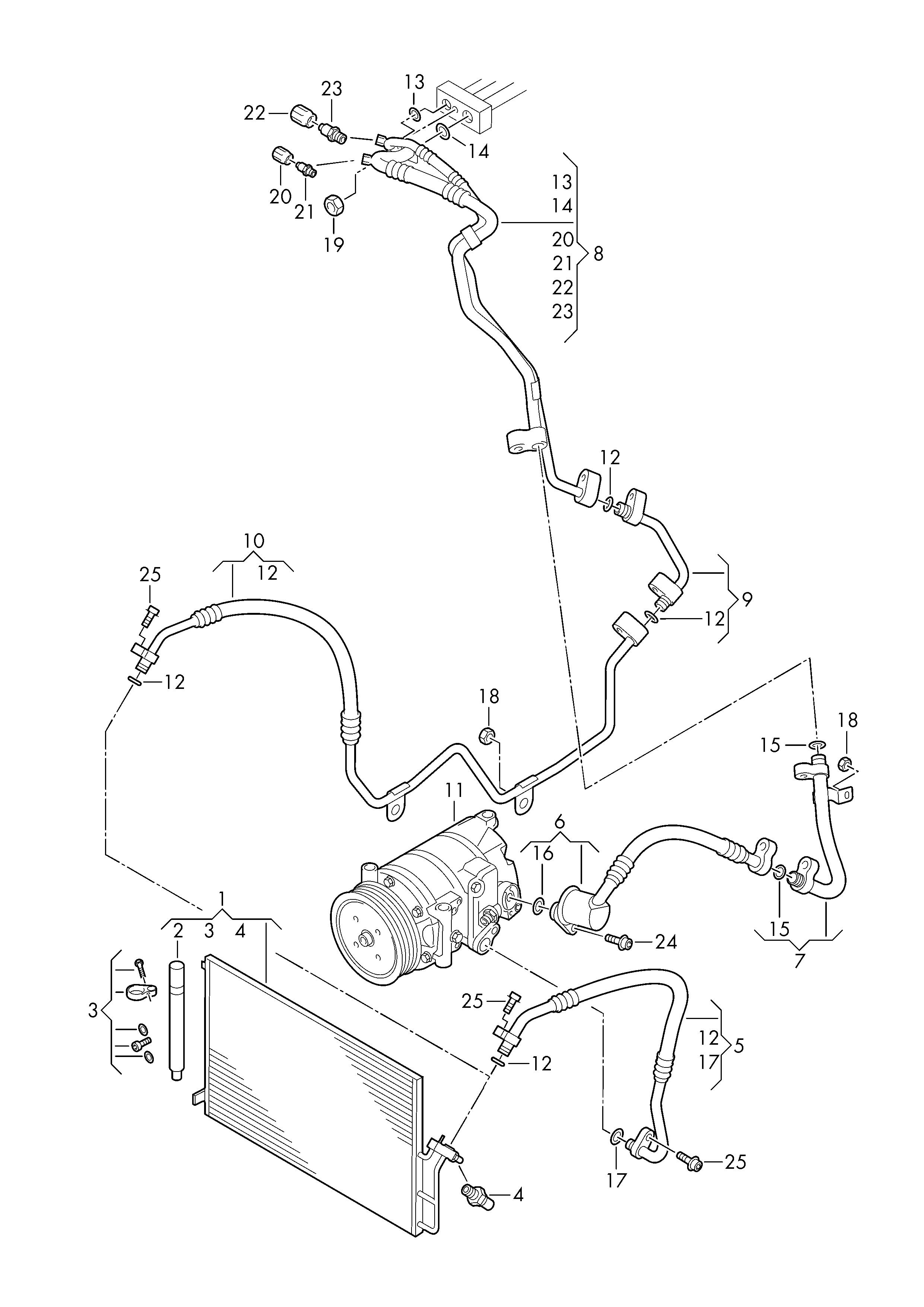 VAG 2E0820413 - Condenser, air conditioning onlydrive.pro