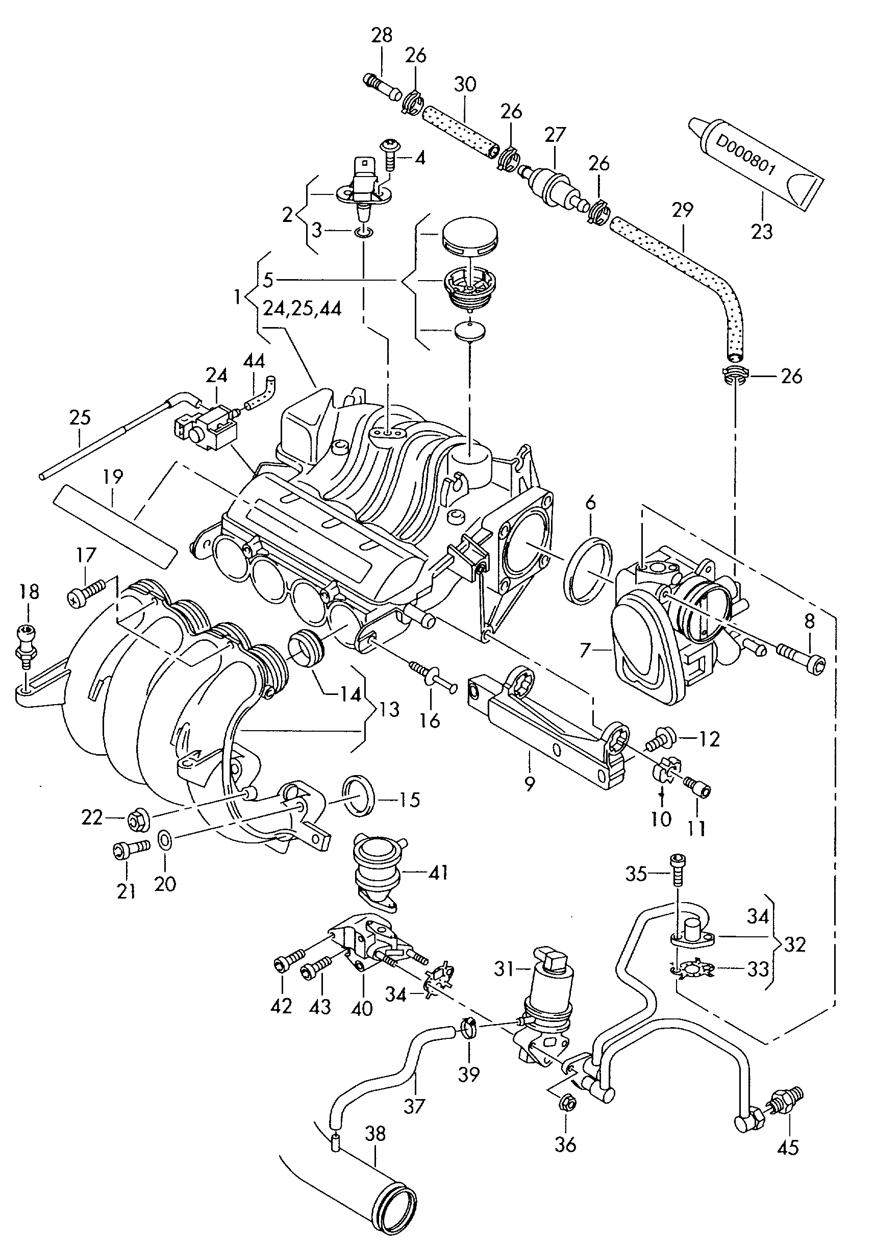 Seat 06A 133 227 B - Tarpiklis, įsiurbimo kolektoriaus korpusas onlydrive.pro